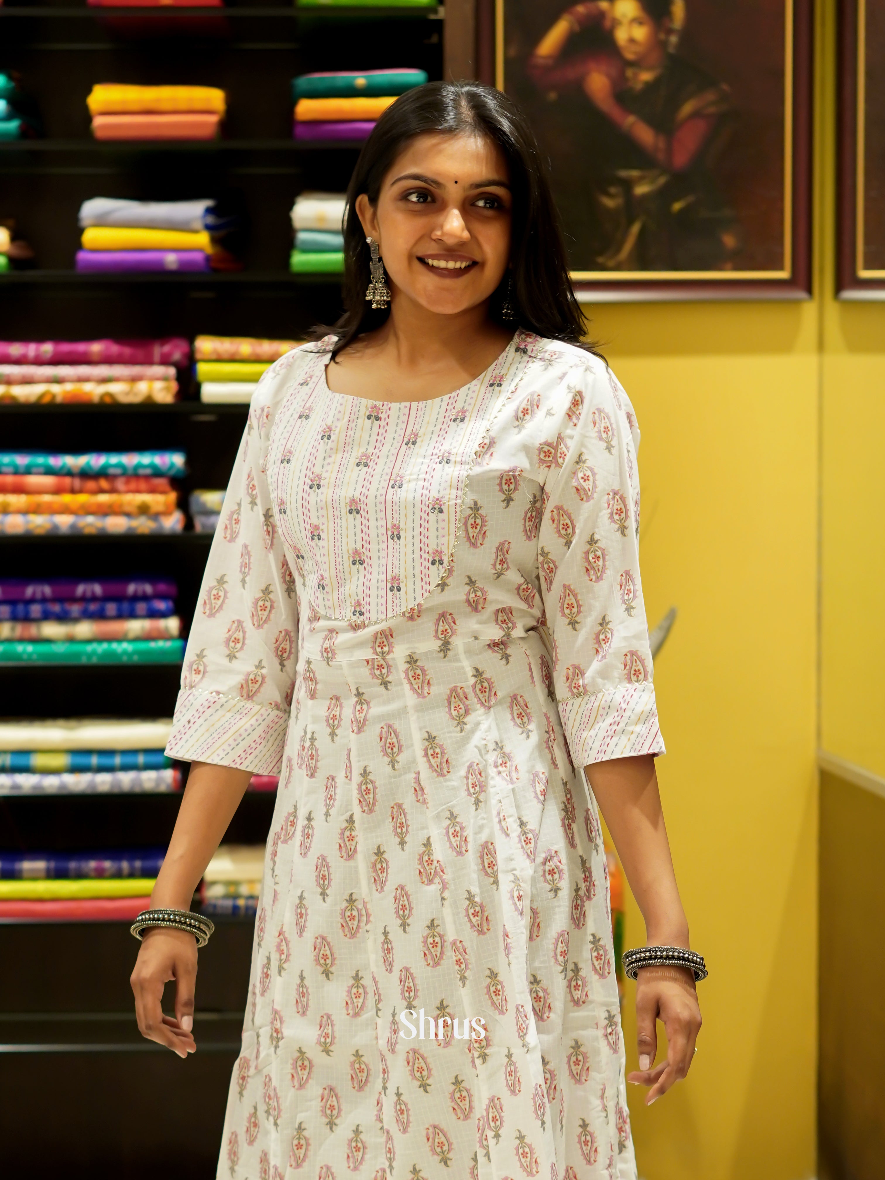 Cream - Readymade Kurti - Shop on ShrusEternity.com