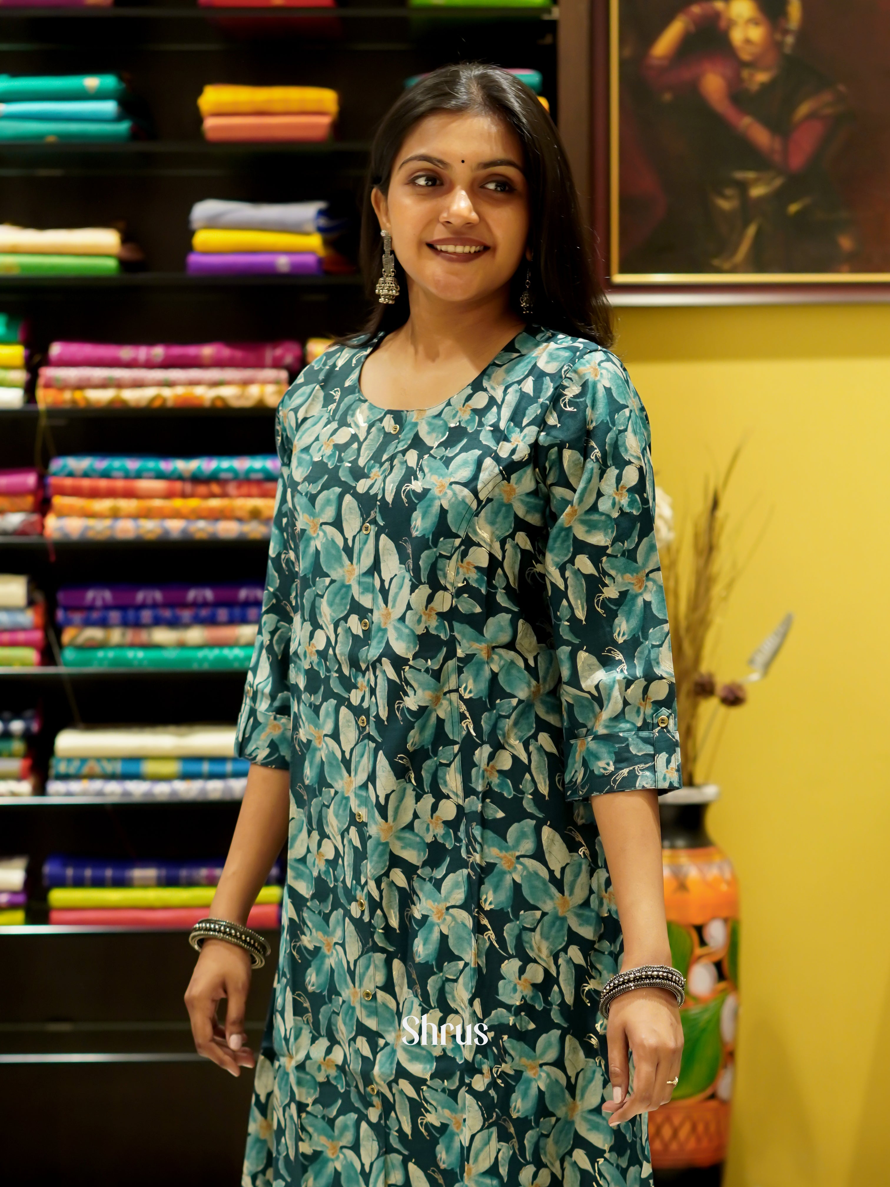 Green - Readymade Kurti - Shop on ShrusEternity.com
