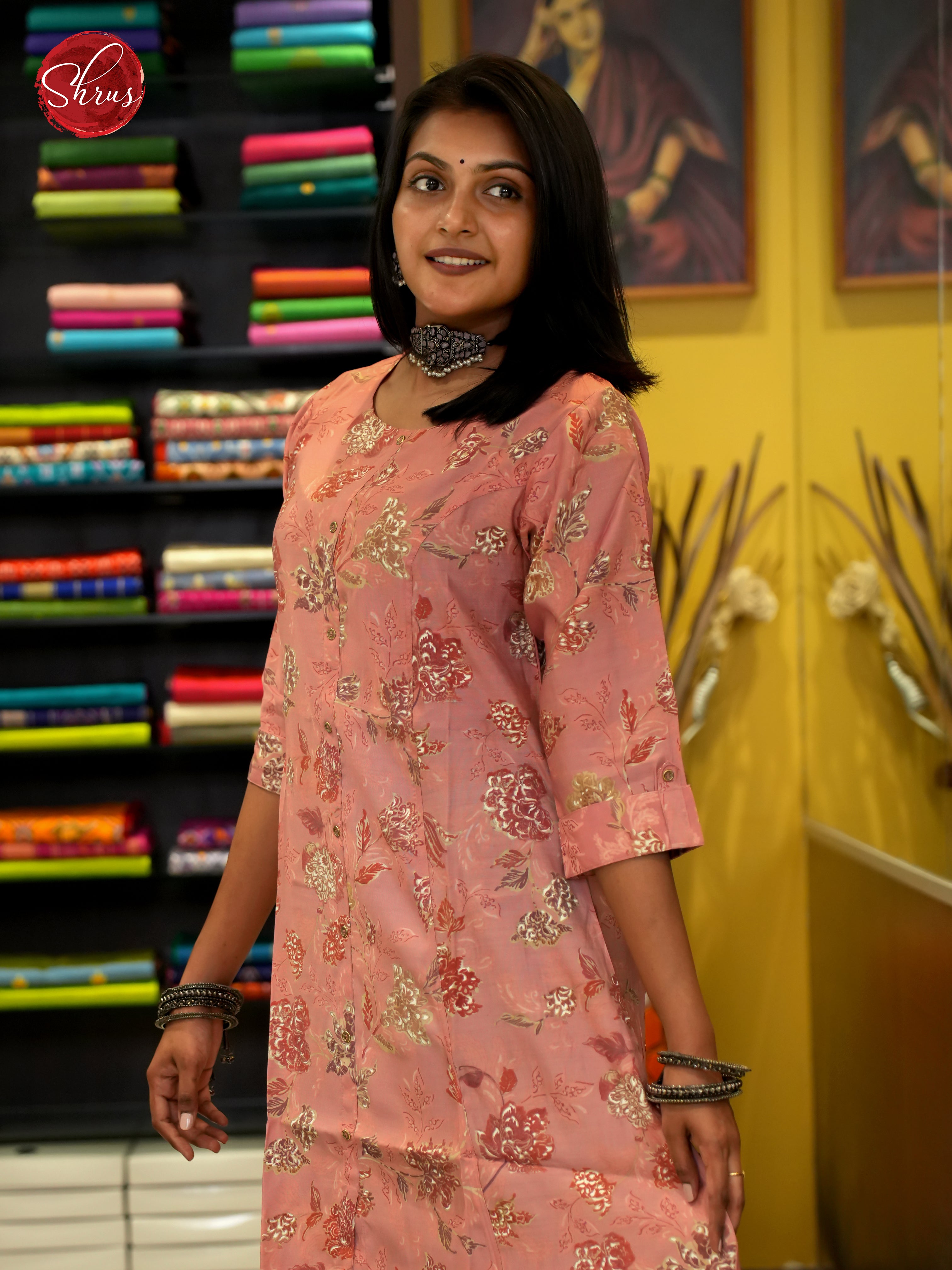 Onion Pink - Readymade Printed Kurti - Shop on ShrusEternity.com