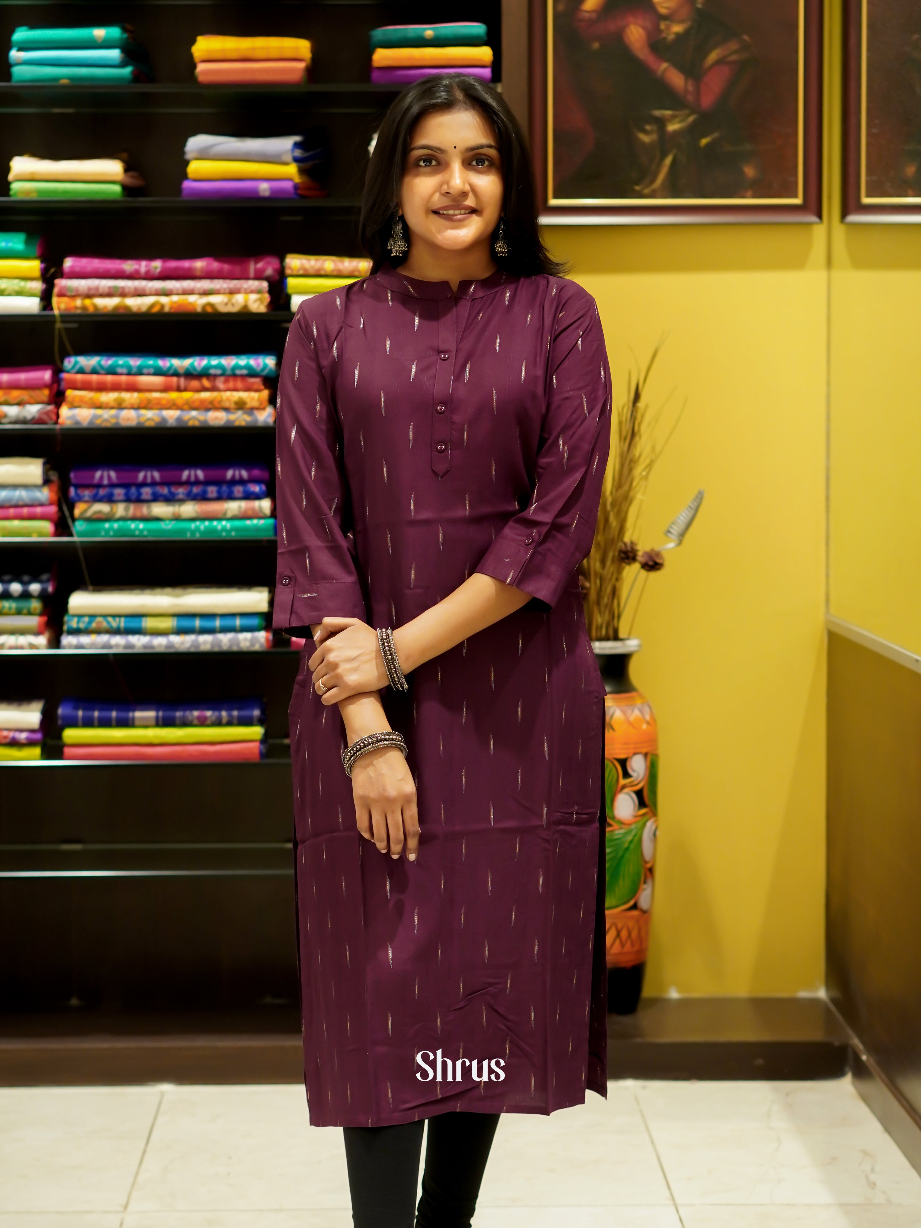 Wine - Readymade Kurti - Shop on ShrusEternity.com