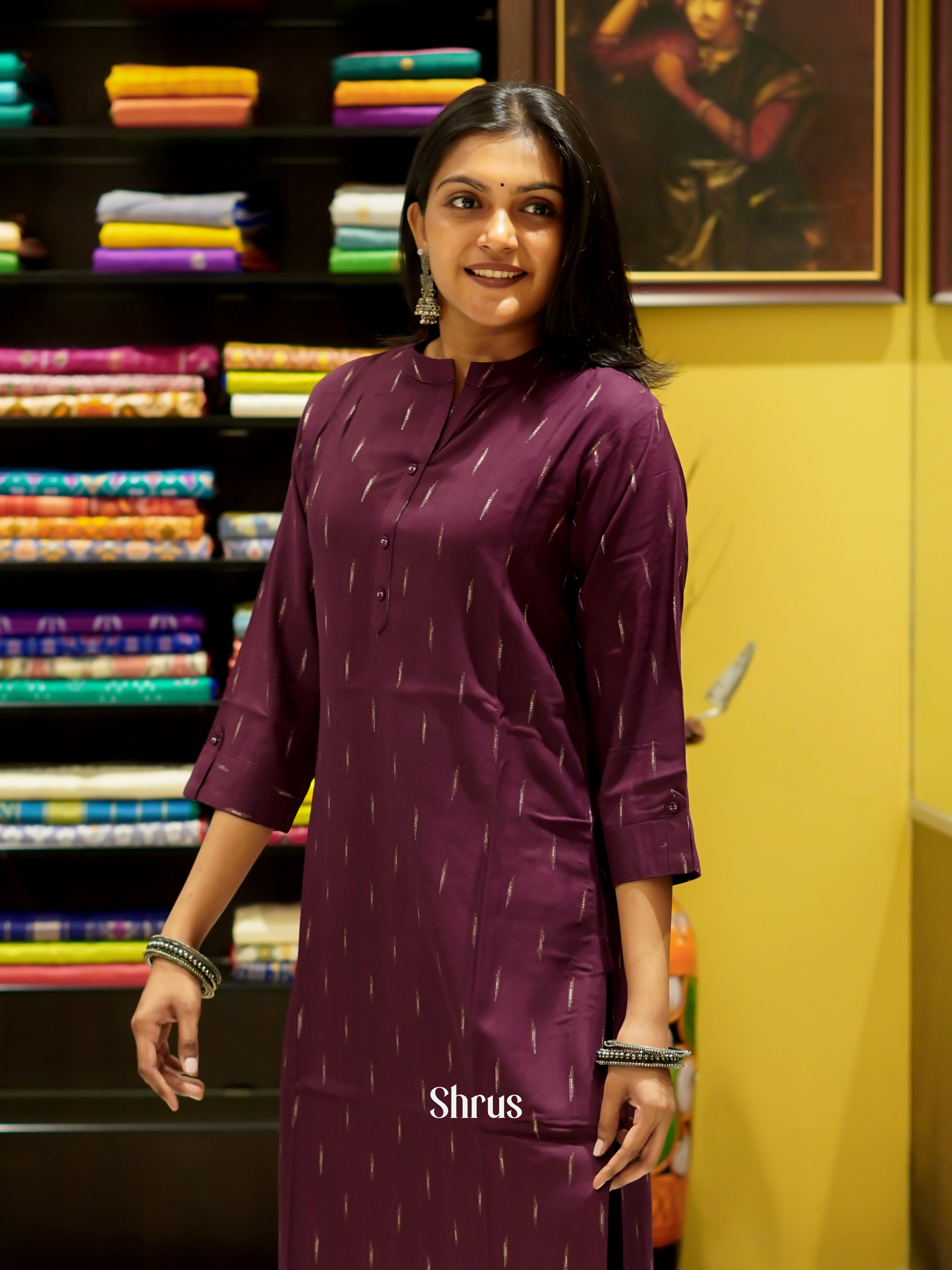 Wine - Readymade Kurti - Shop on ShrusEternity.com