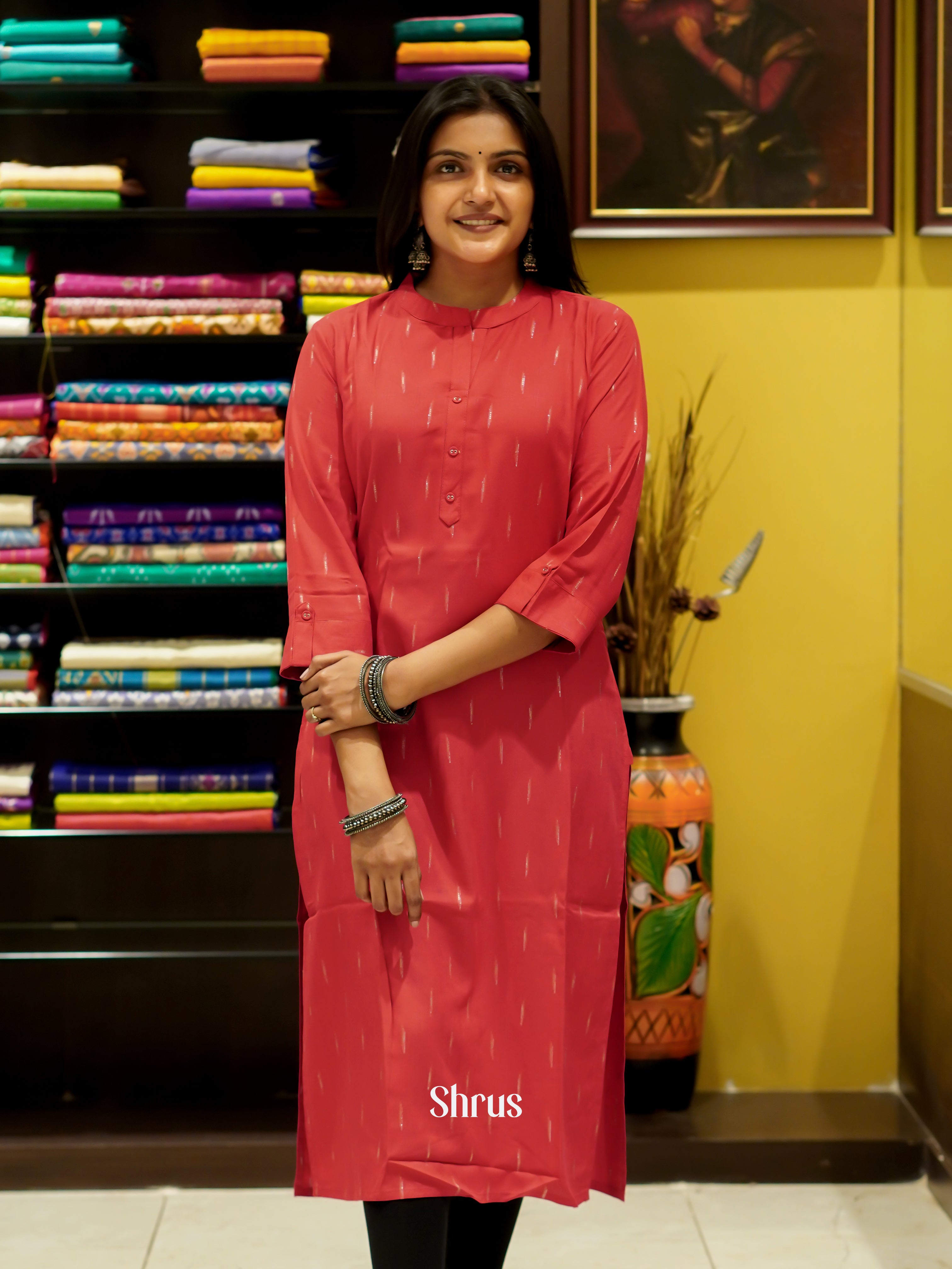 Red - Readymade Kurti - Shop on ShrusEternity.com
