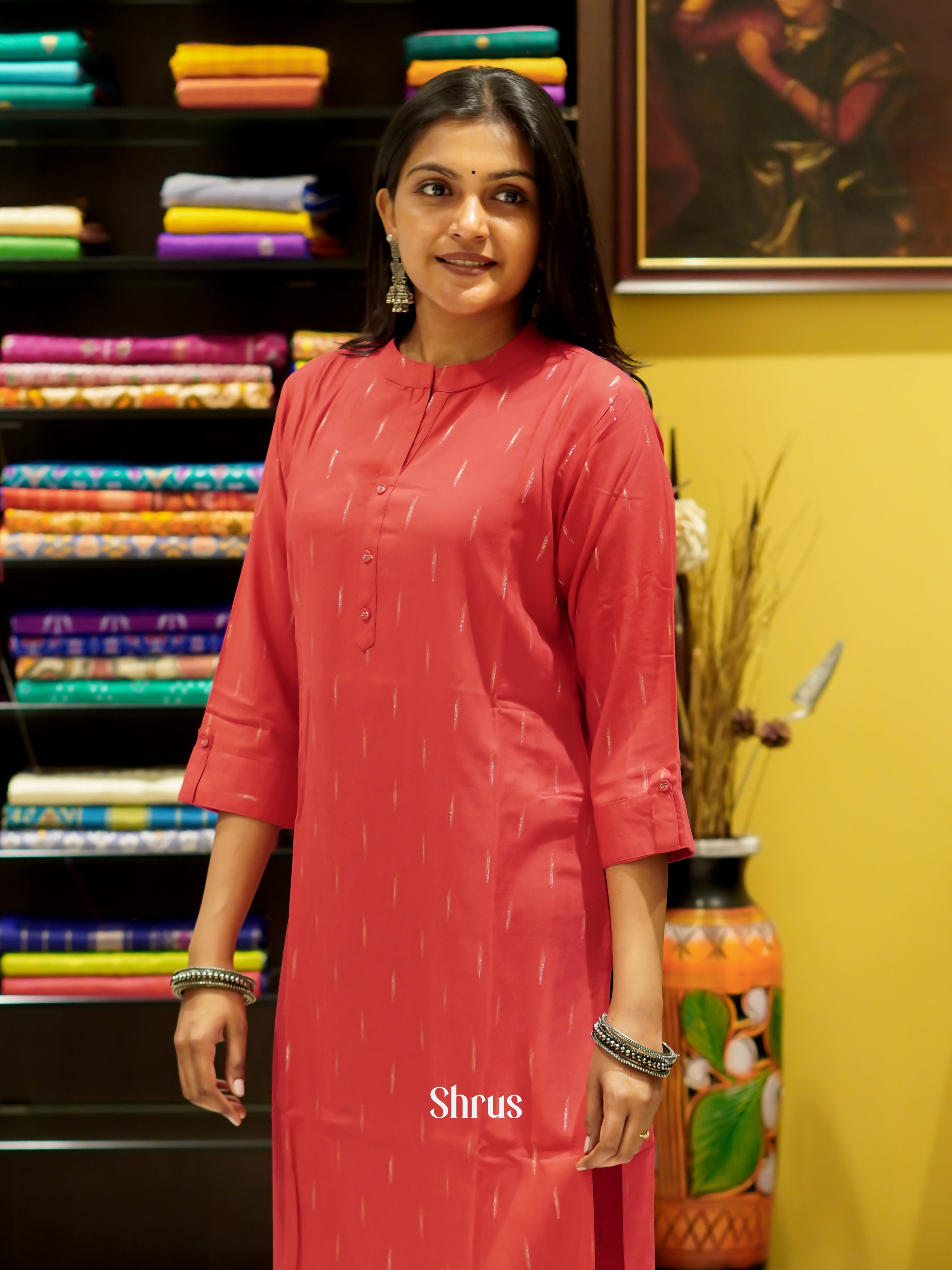 Red - Readymade Kurti - Shop on ShrusEternity.com