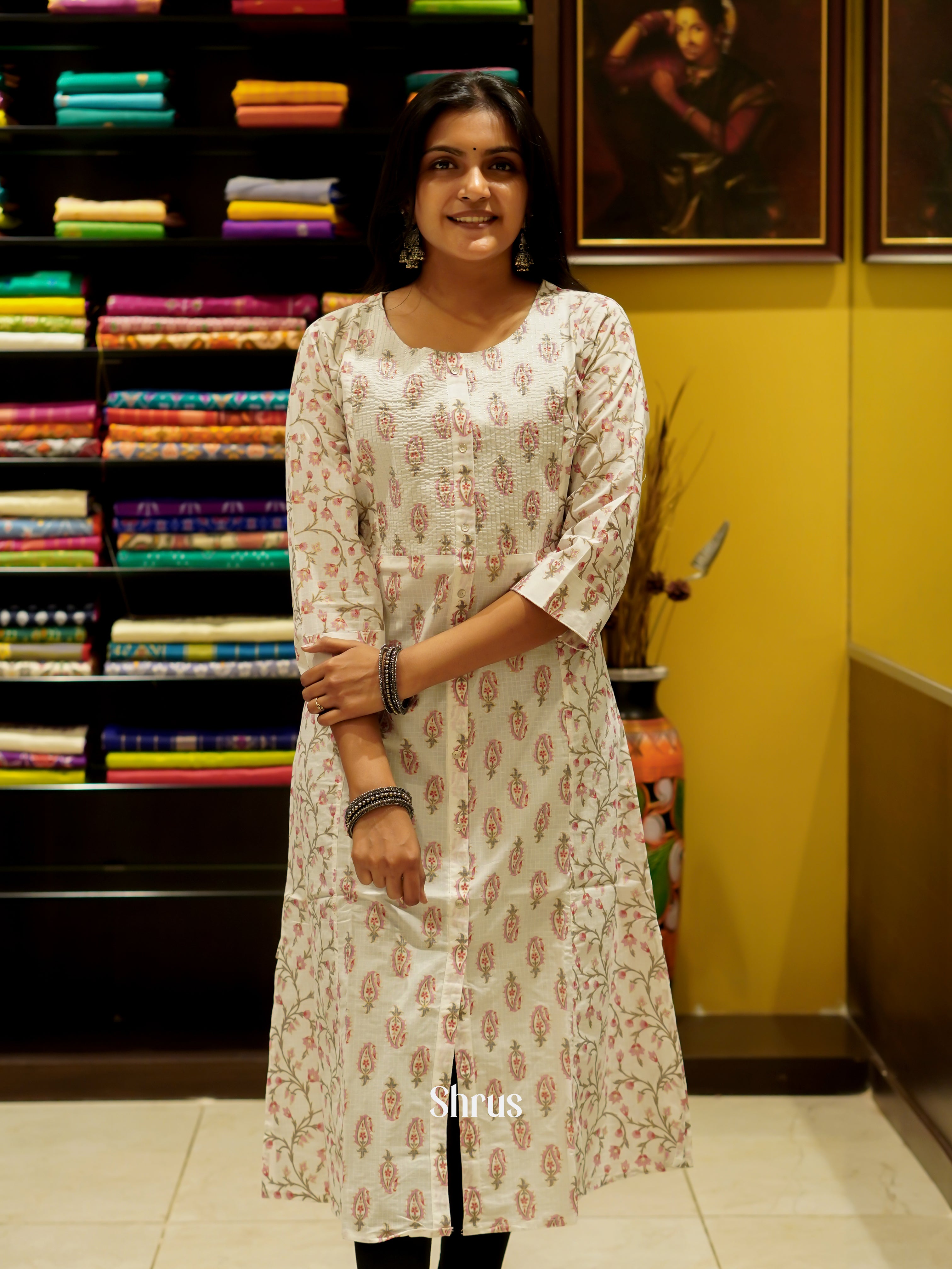 Cream - Redaymade Kurti - Shop on ShrusEternity.com