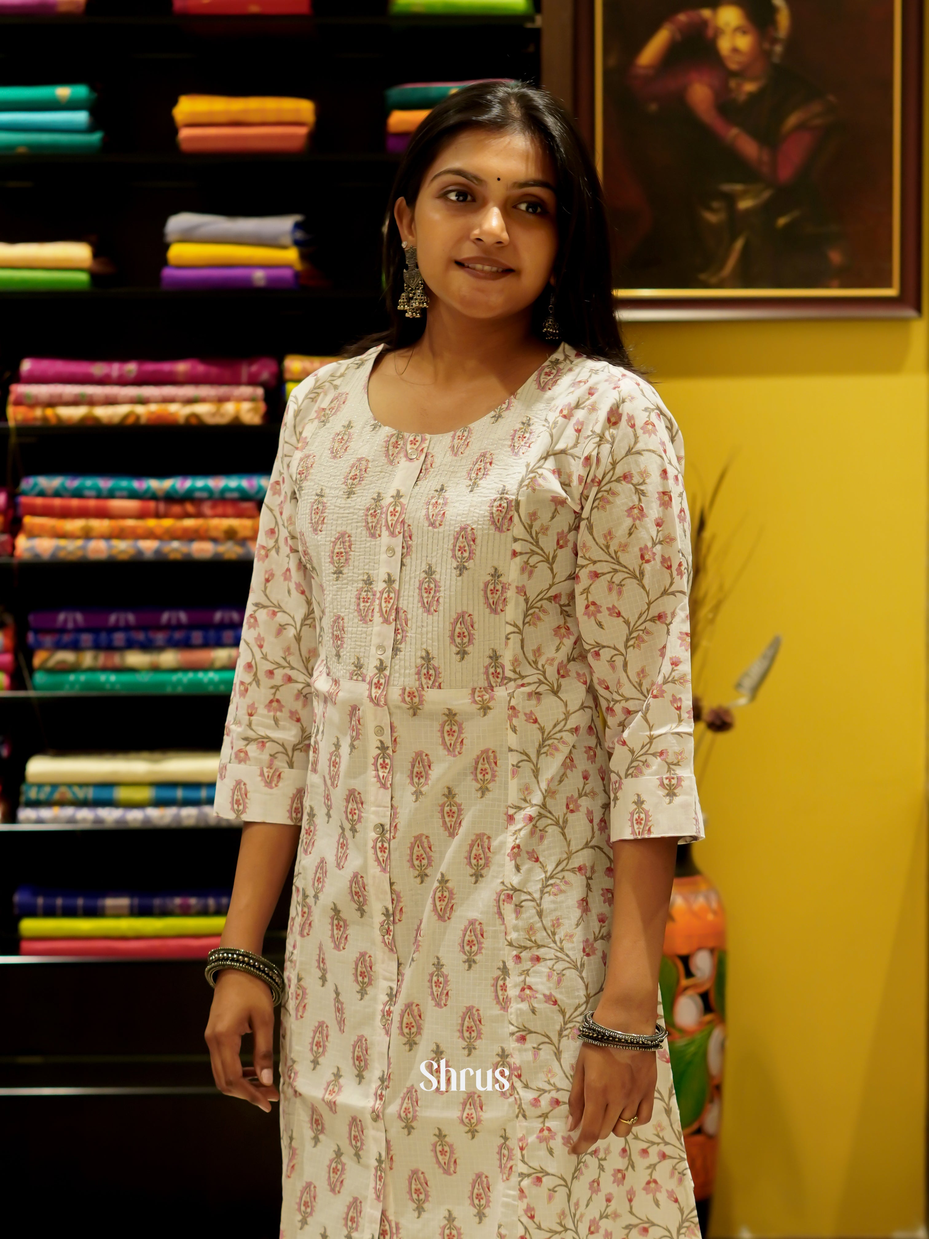 Cream - Redaymade Kurti - Shop on ShrusEternity.com