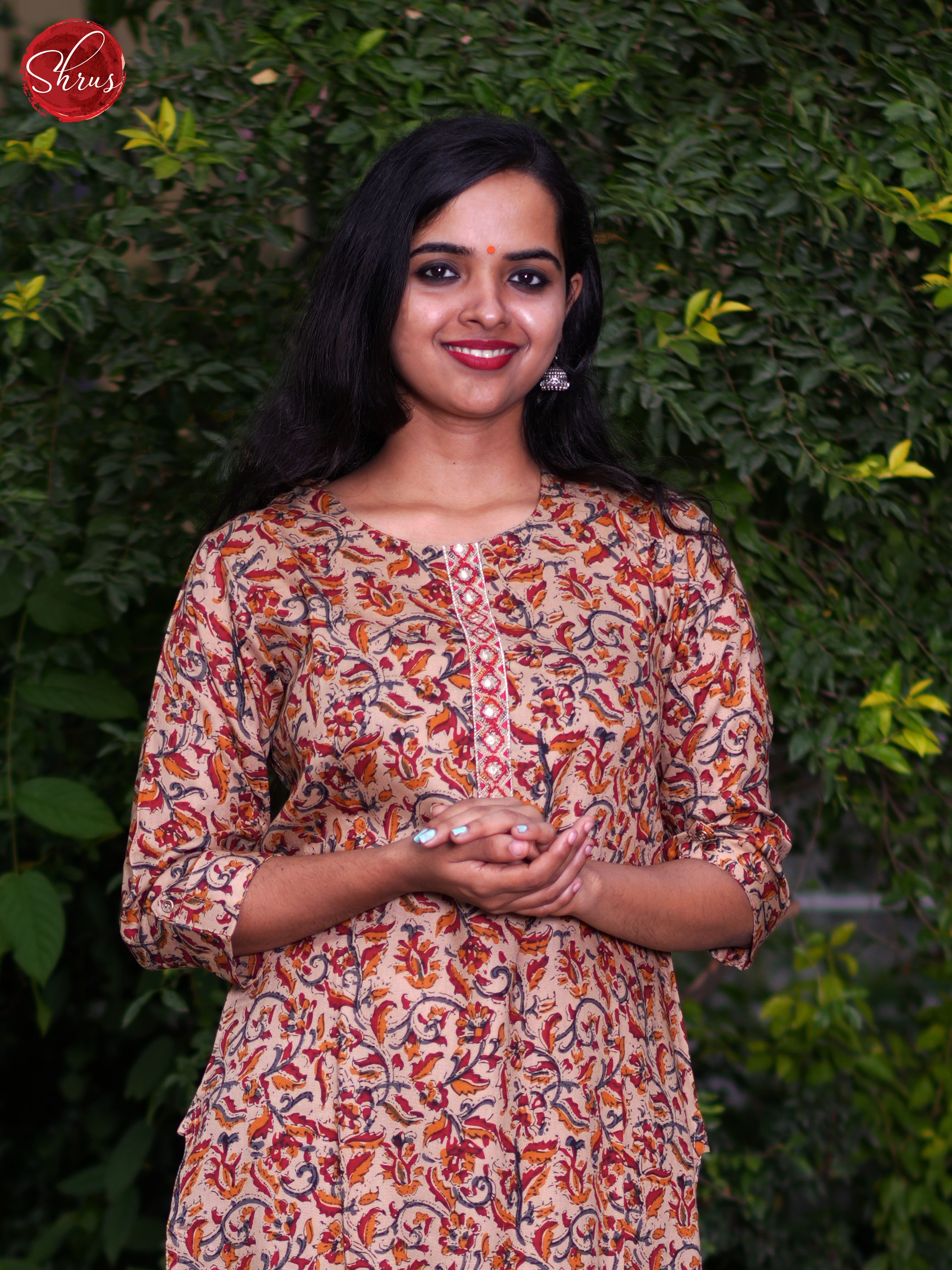 Peach- Casual printed Readymade Kurti - Shop on ShrusEternity.com