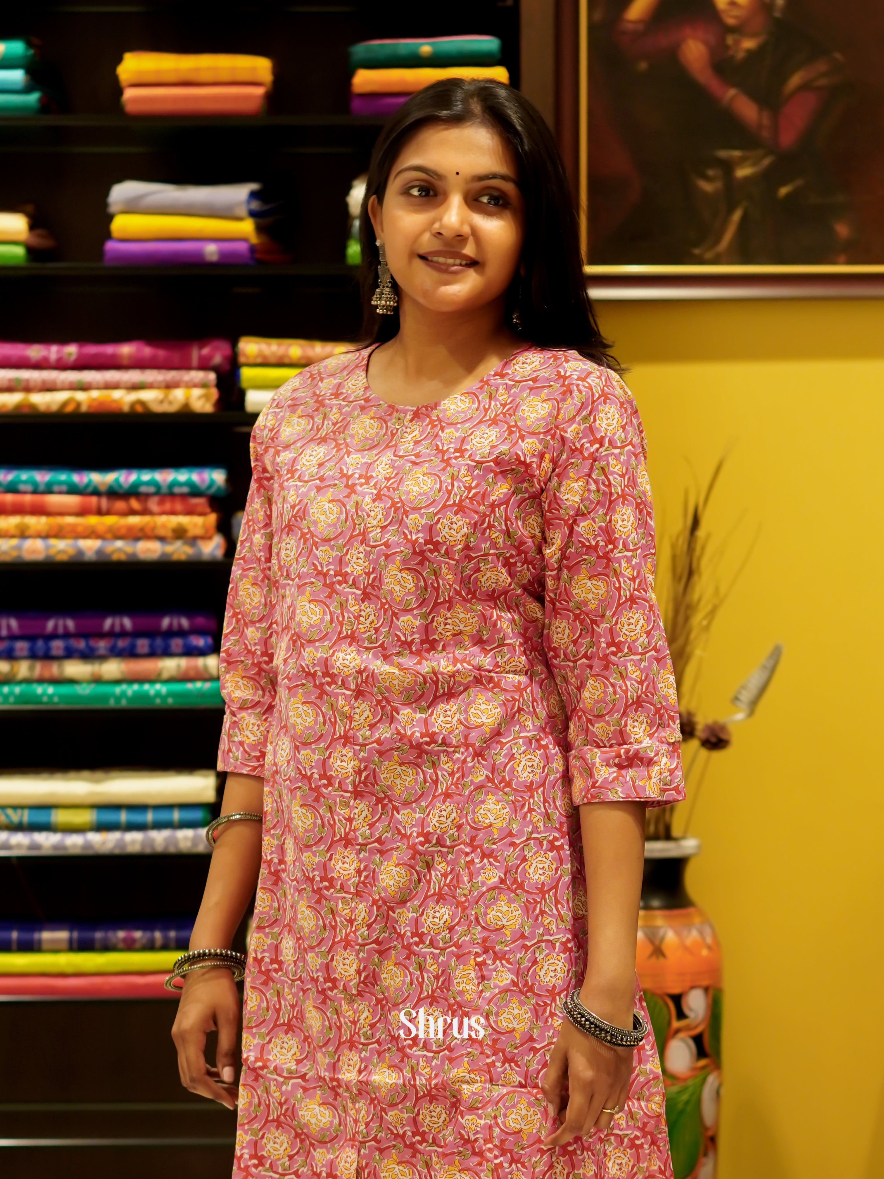 Pink - Readymade Kurti - Shop on ShrusEternity.com