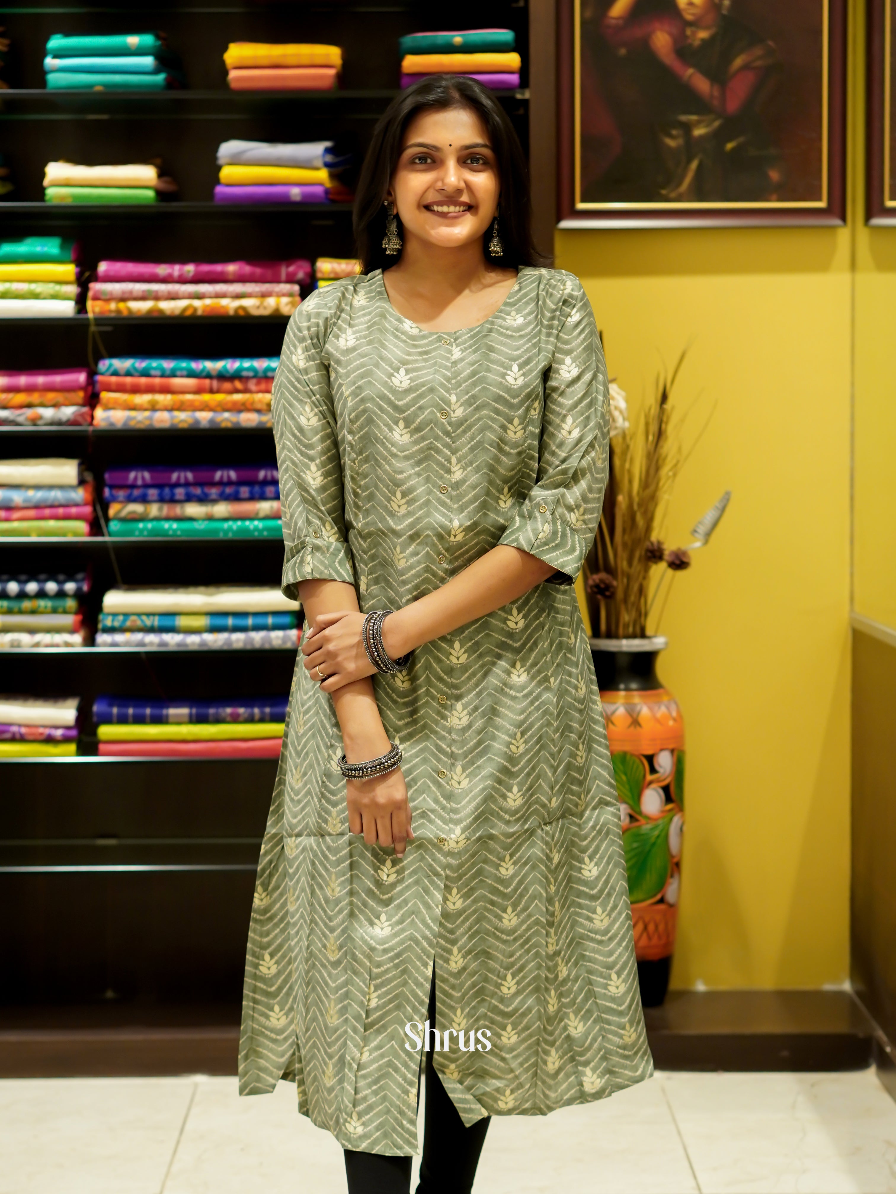 Green - Readymade Kurti - Shop on ShrusEternity.com