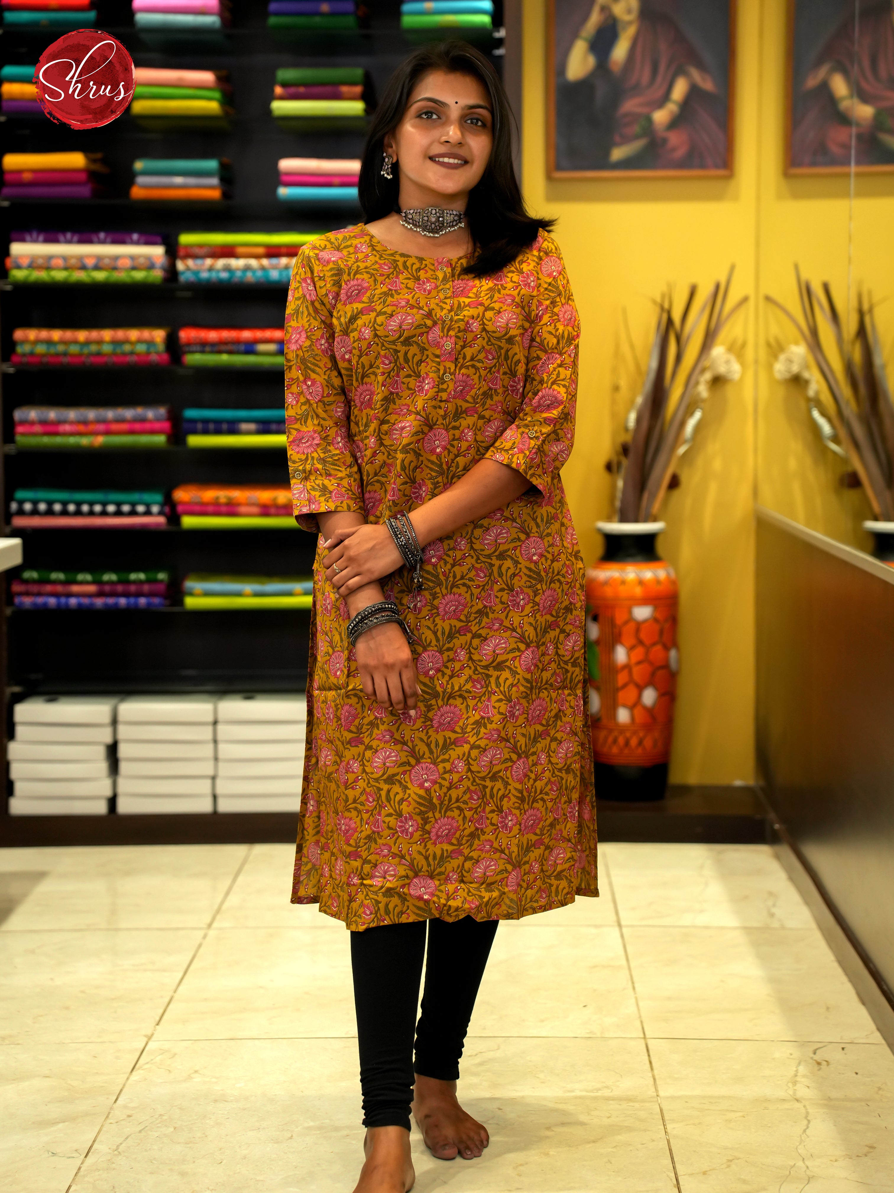 Fenugreek & Pink - Readymade Printed Kurti - Shop on ShrusEternity.com