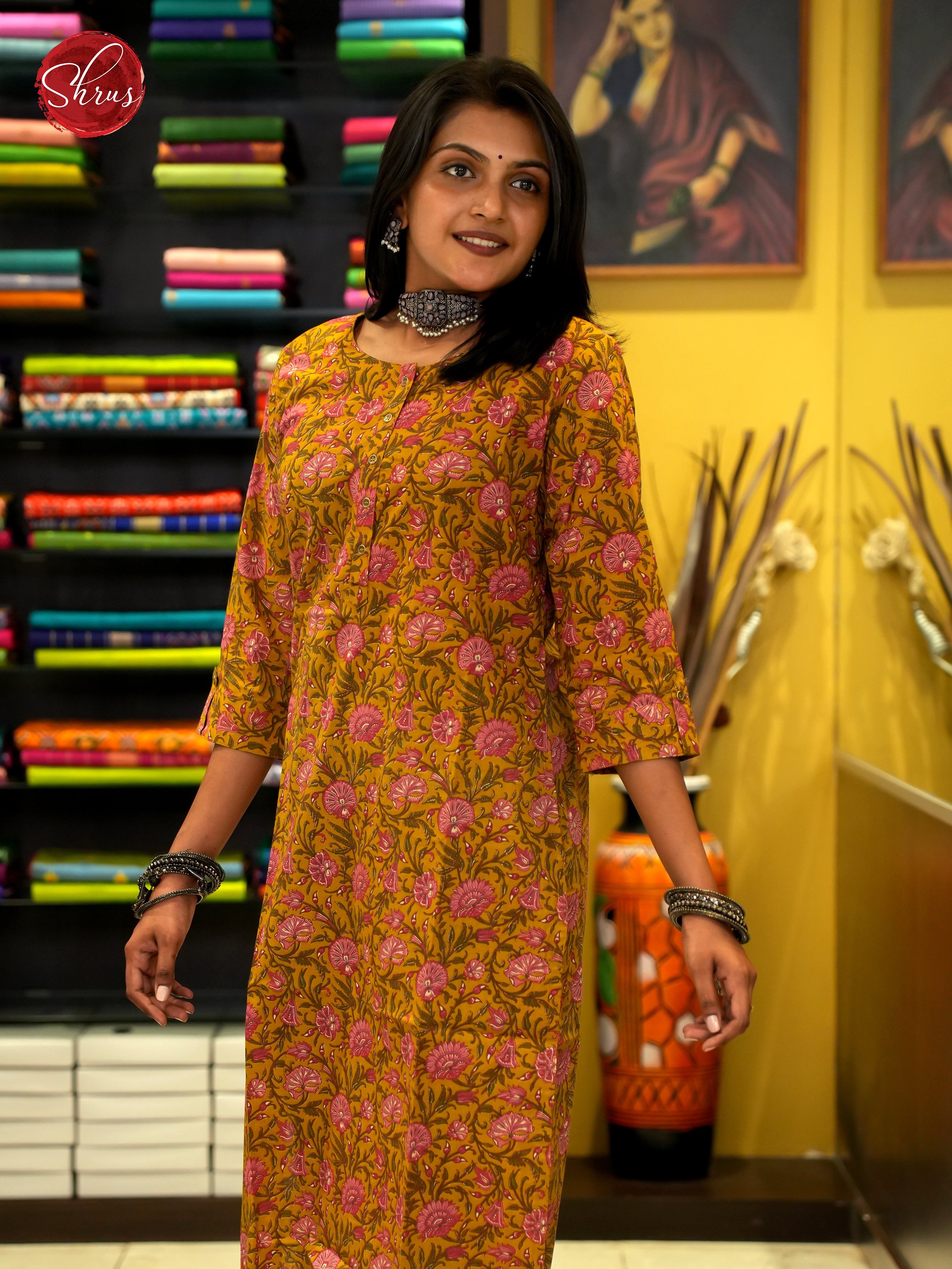 Fenugreek & Pink - Readymade Printed Kurti - Shop on ShrusEternity.com