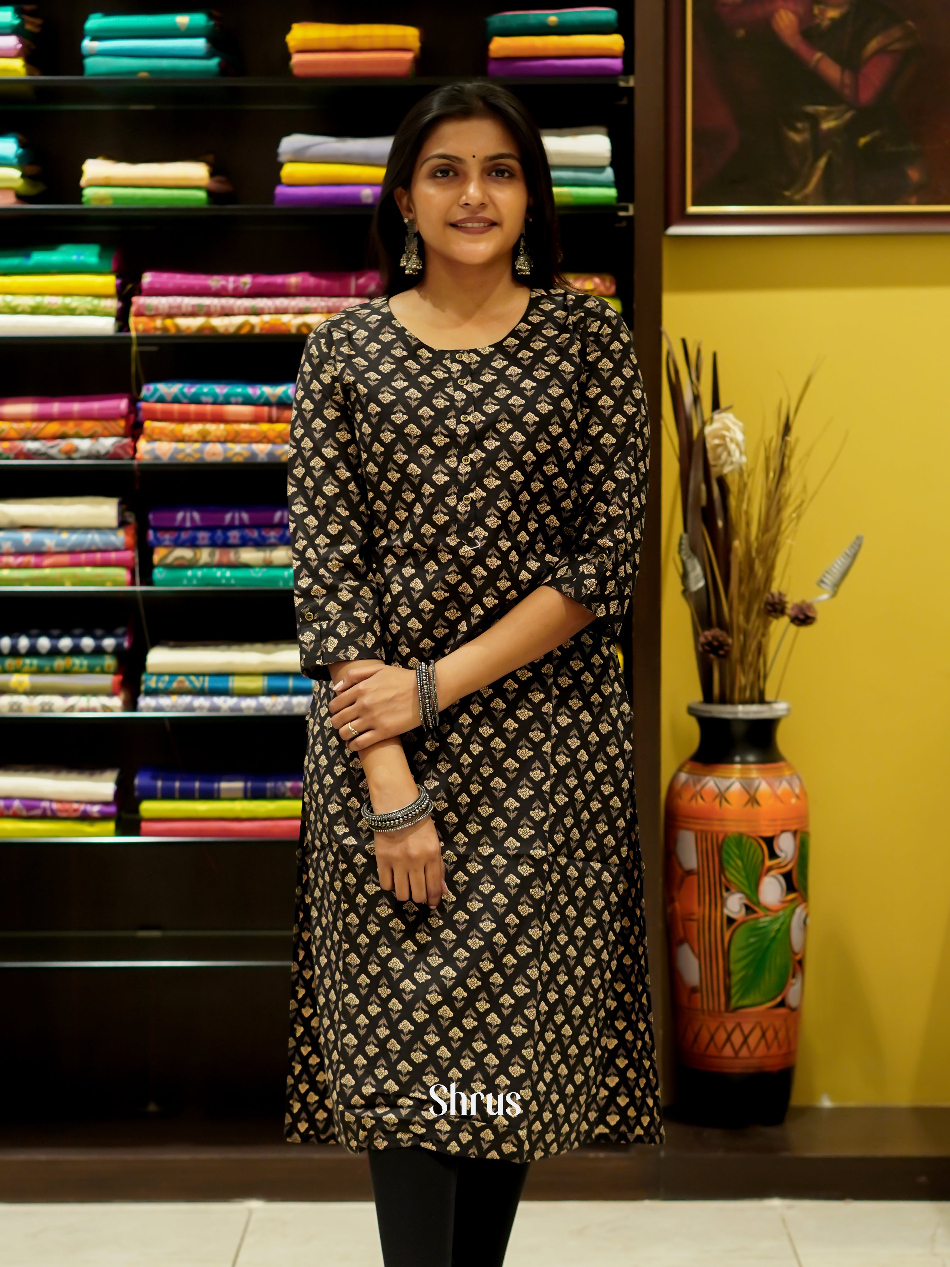 Black - Readymade Kurti - Shop on ShrusEternity.com