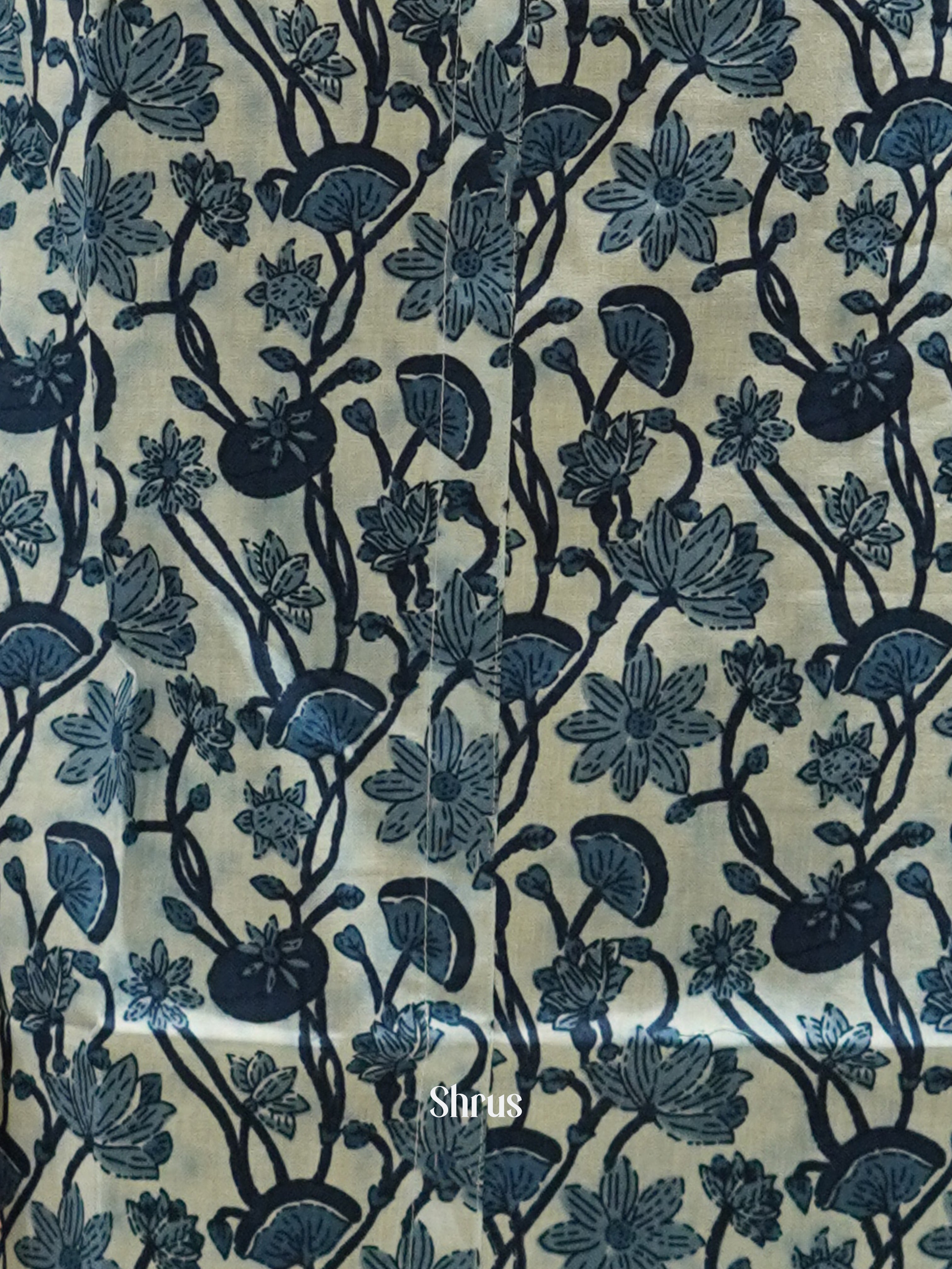 Cream & Blue - Readymade Kurti - Shop on ShrusEternity.com