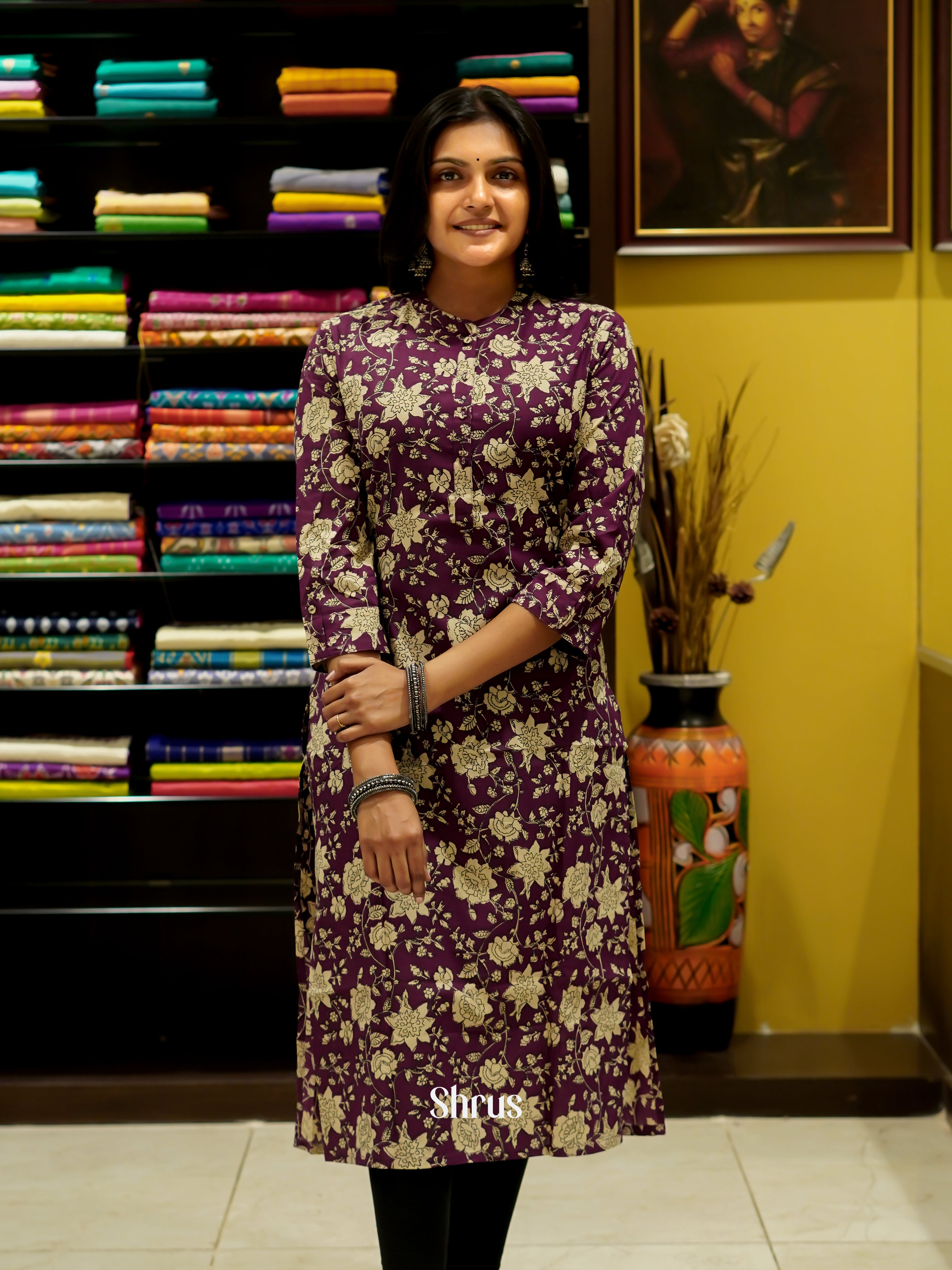 Purple - Readymade Kurti - Shop on ShrusEternity.com