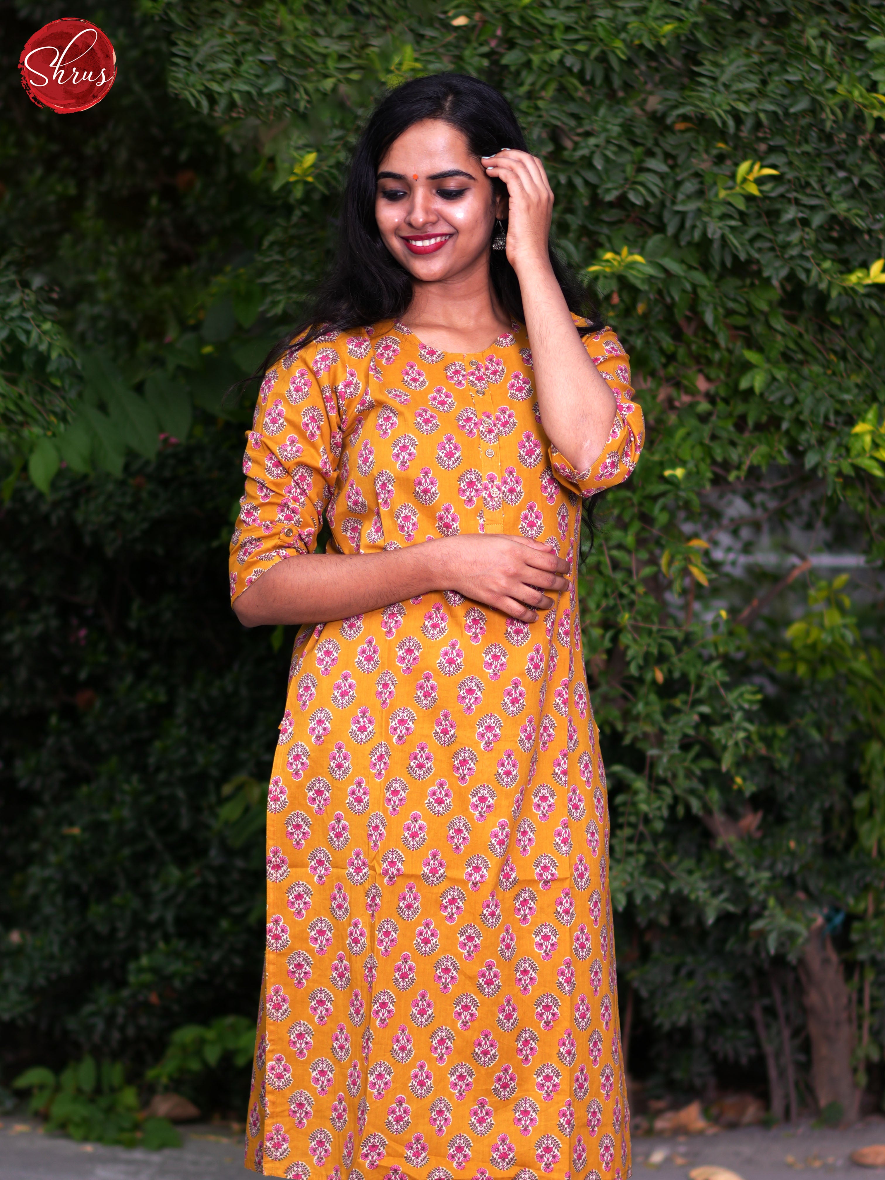 Orange - Readymade Kurti - Shop on ShrusEternity.com