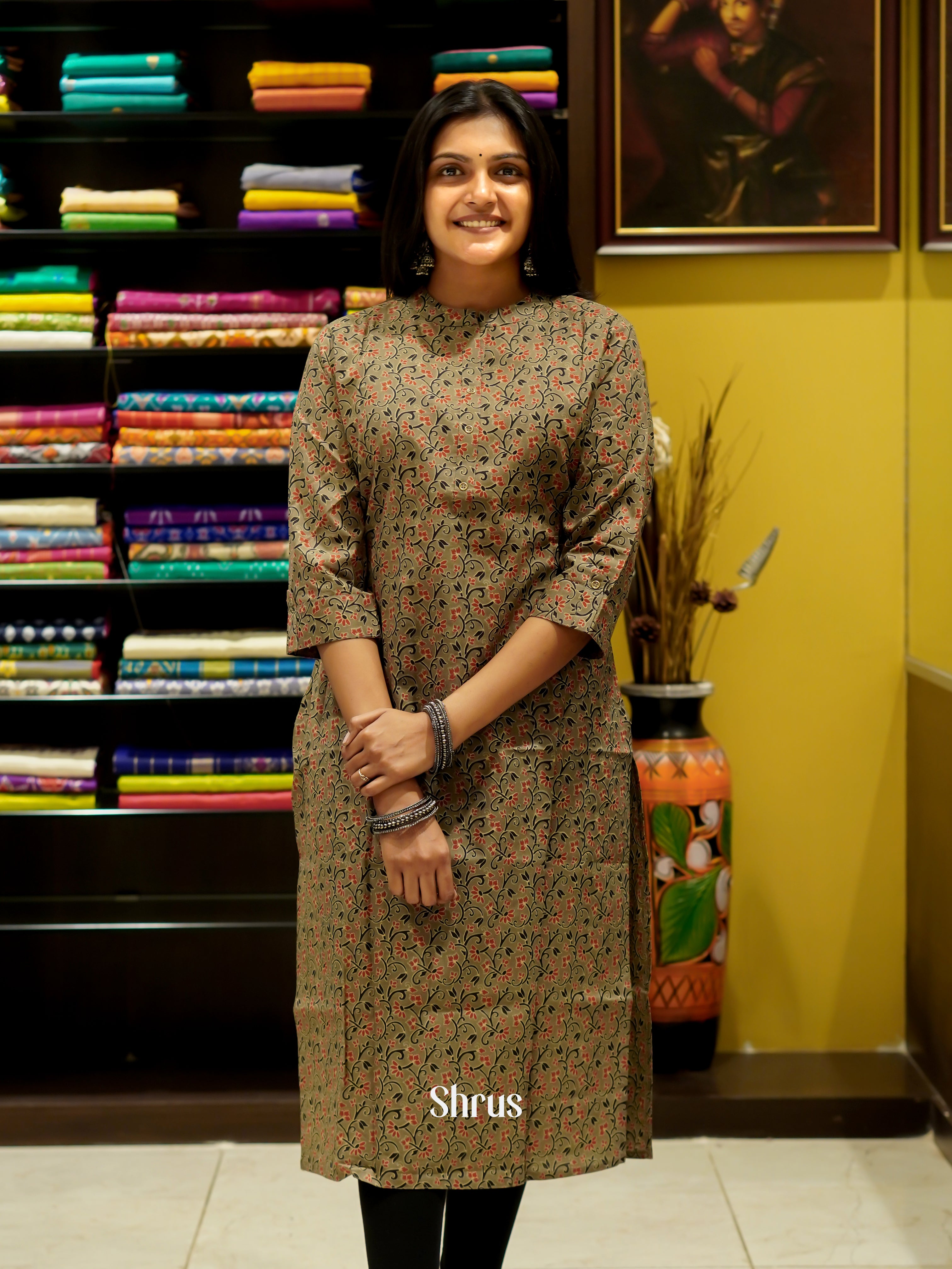 Grey - Readymade Kurti - Shop on ShrusEternity.com