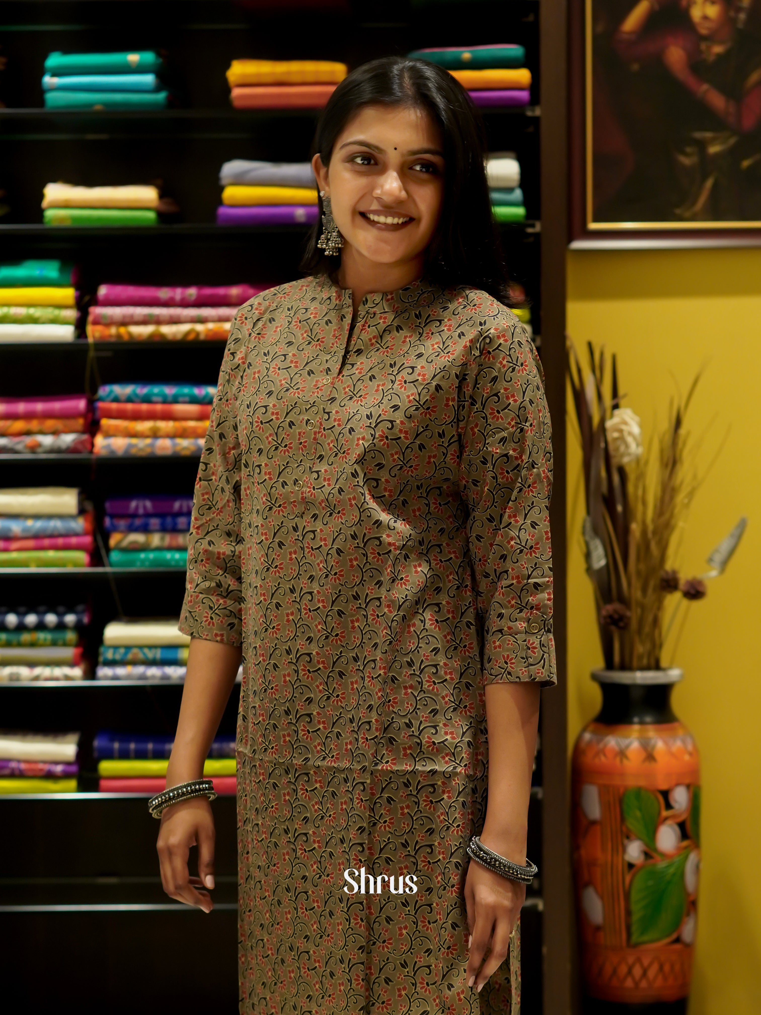 Grey - Readymade Kurti - Shop on ShrusEternity.com