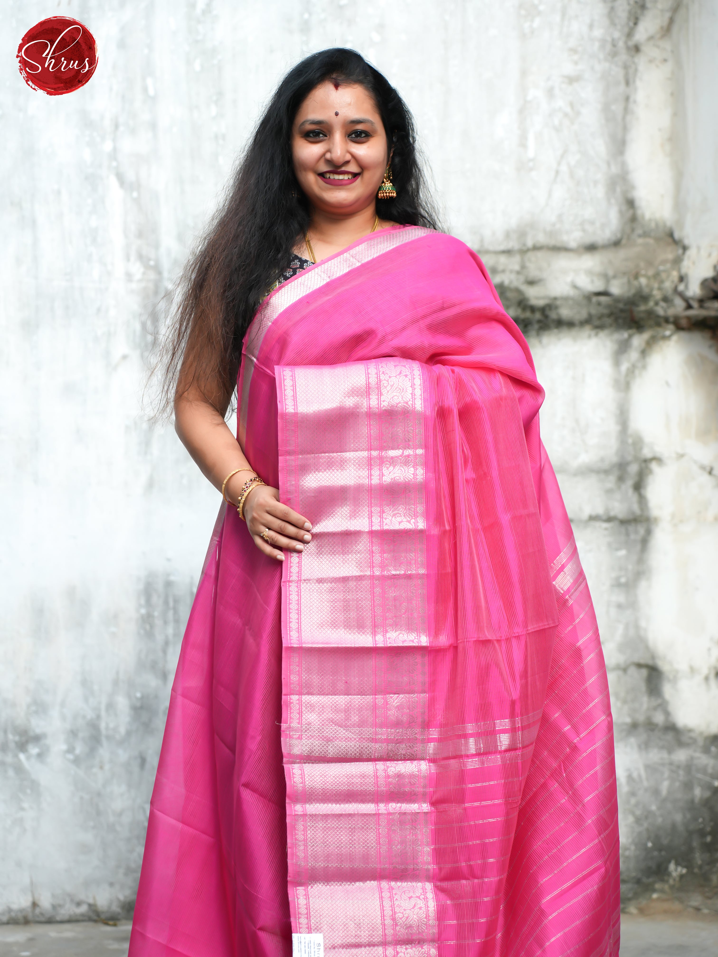 Pink(single tone)-Mangalagiri silk cotton - Shop on ShrusEternity.com