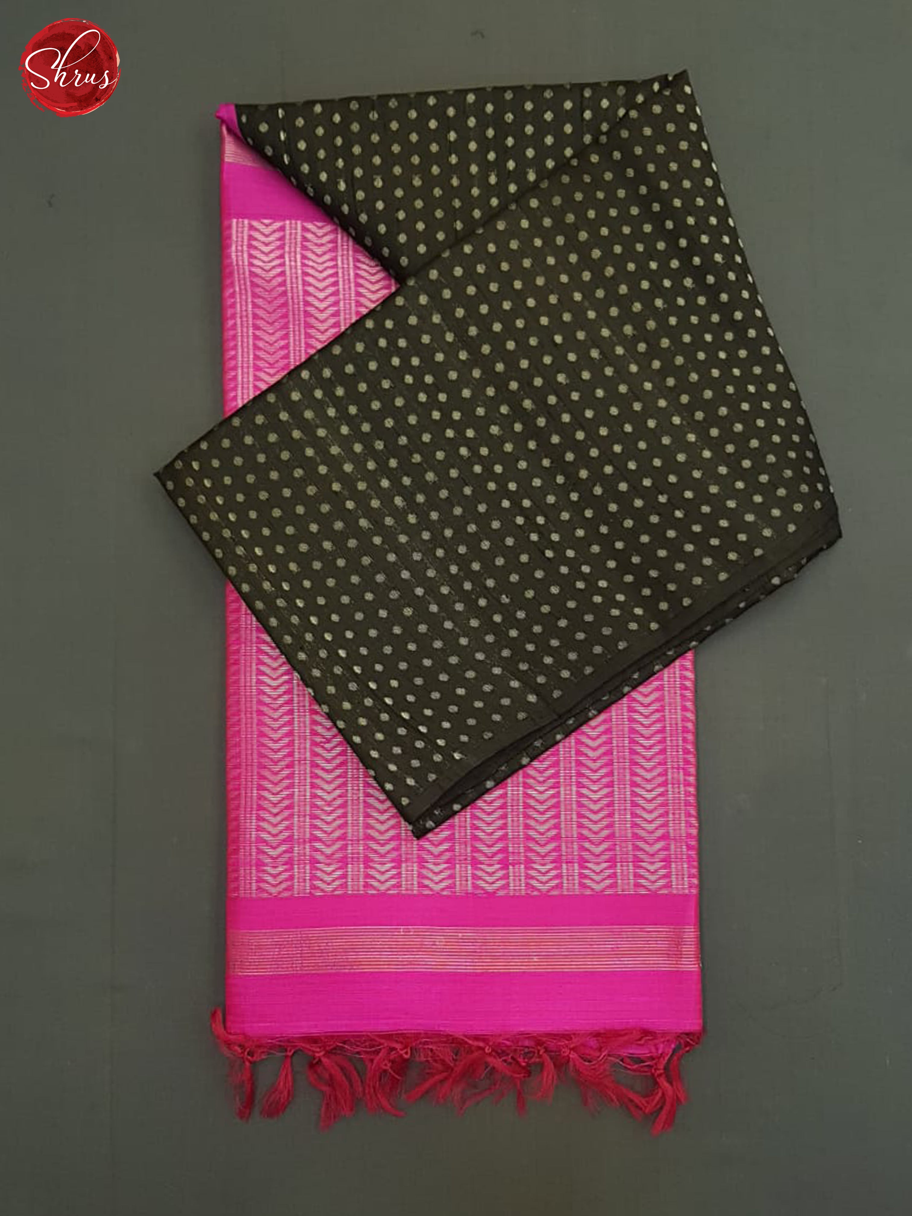 Black and pink - Raw Silk Saree - Shop on ShrusEternity.com