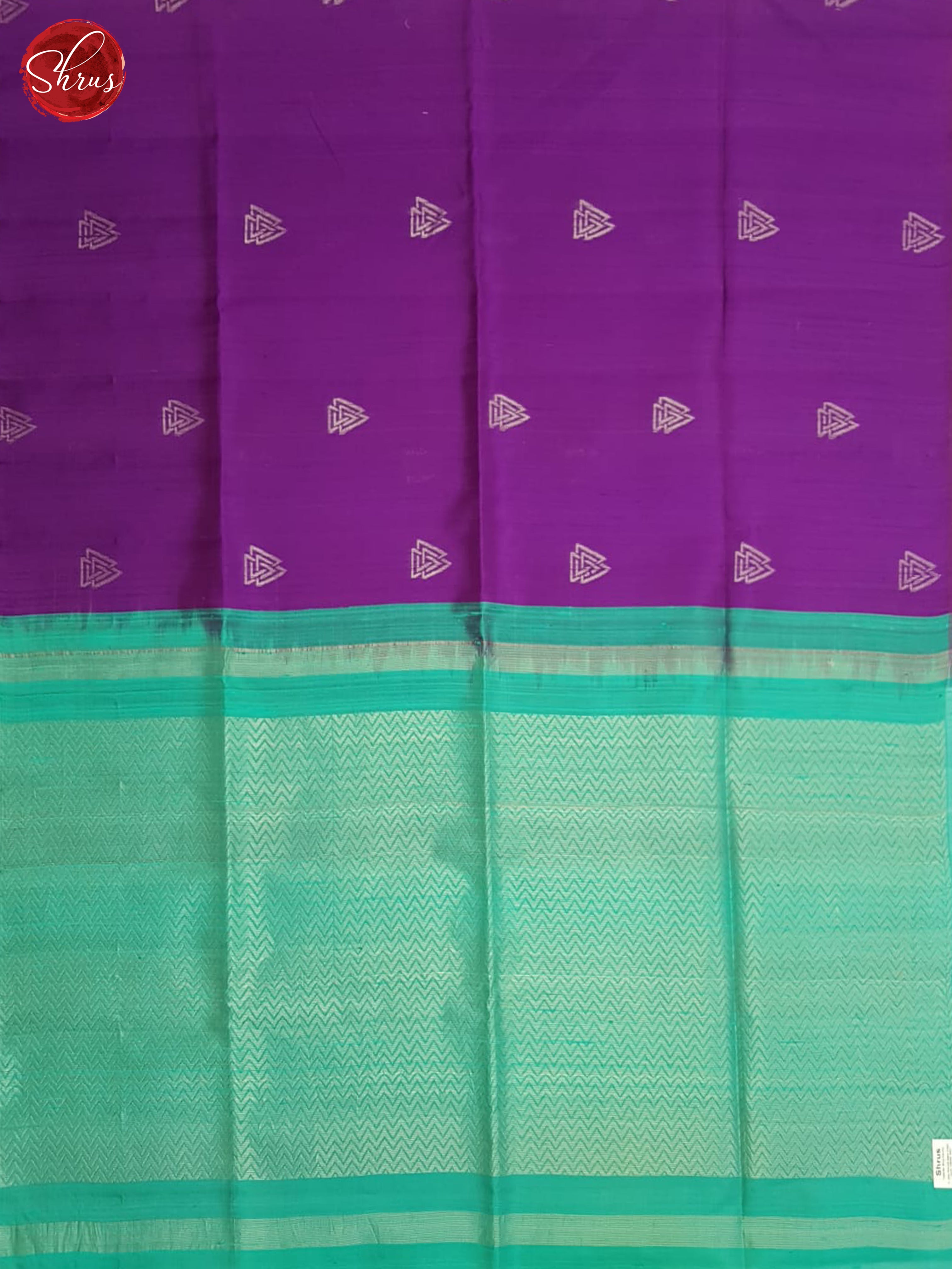 Purple and Teal Green - Raw Silk Saree - Shop on ShrusEternity.com