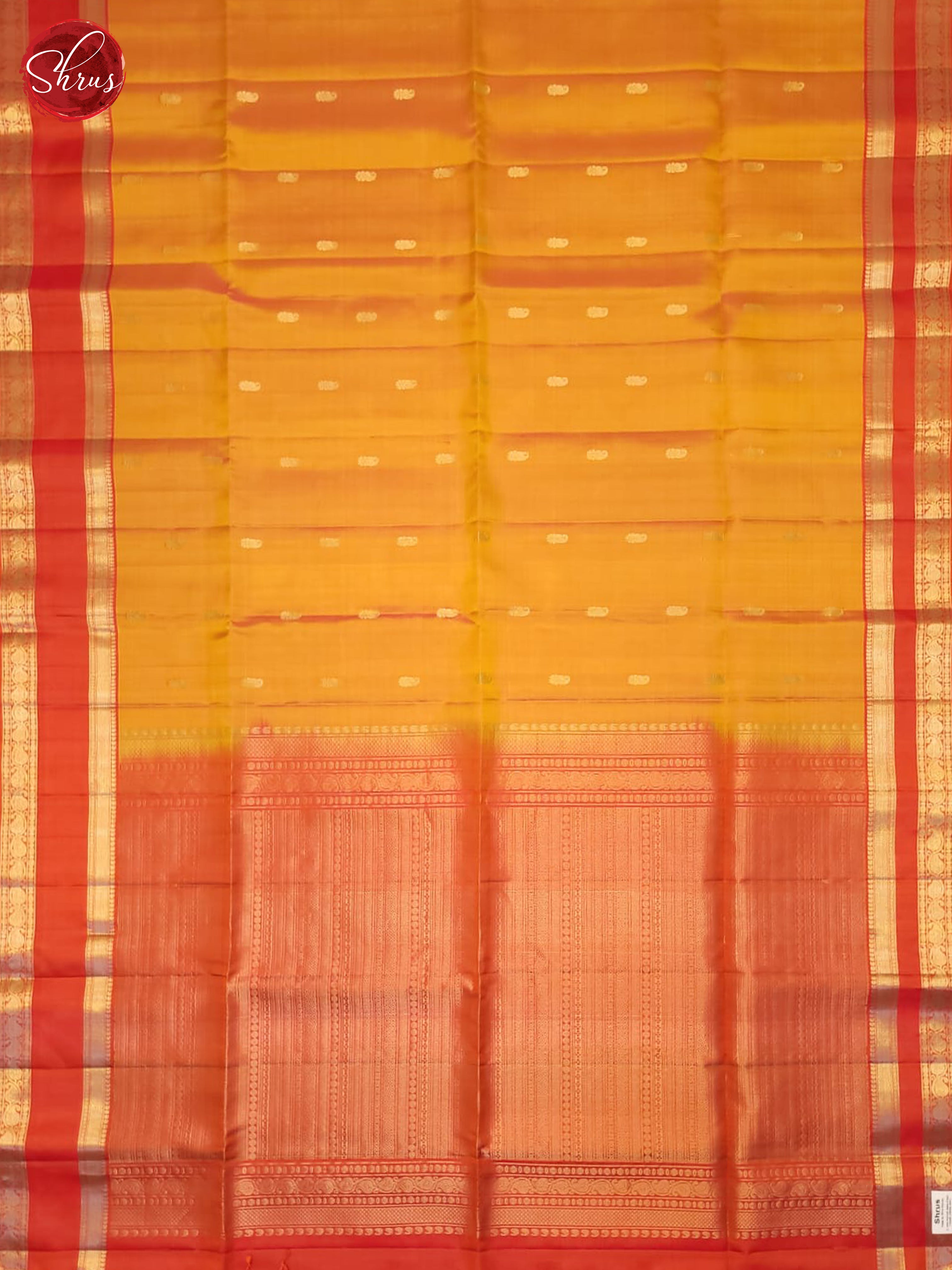 Mustard And Orange-Soft Silk Saree - Shop on ShrusEternity.com