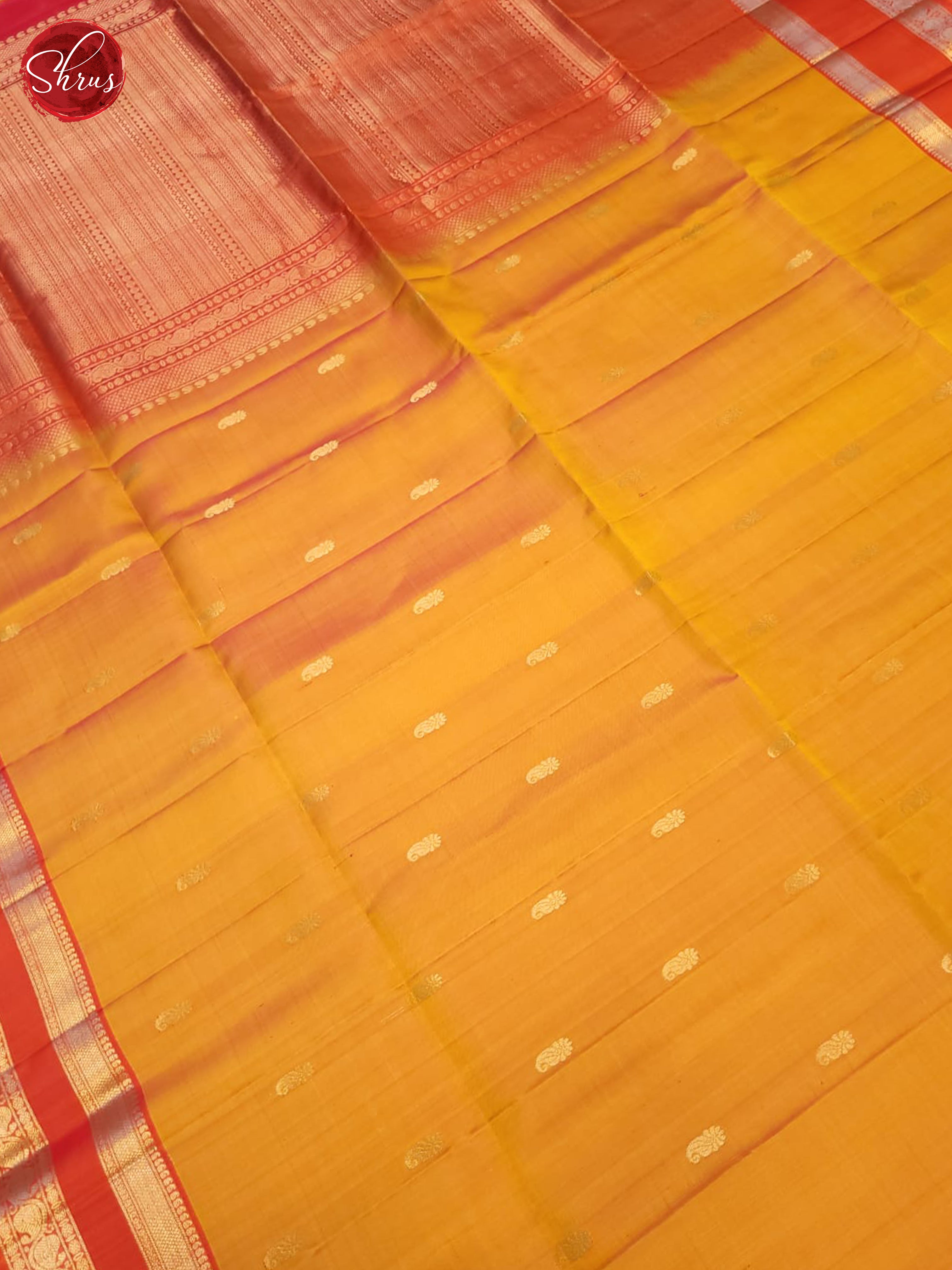Mustard And Orange-Soft Silk Saree - Shop on ShrusEternity.com