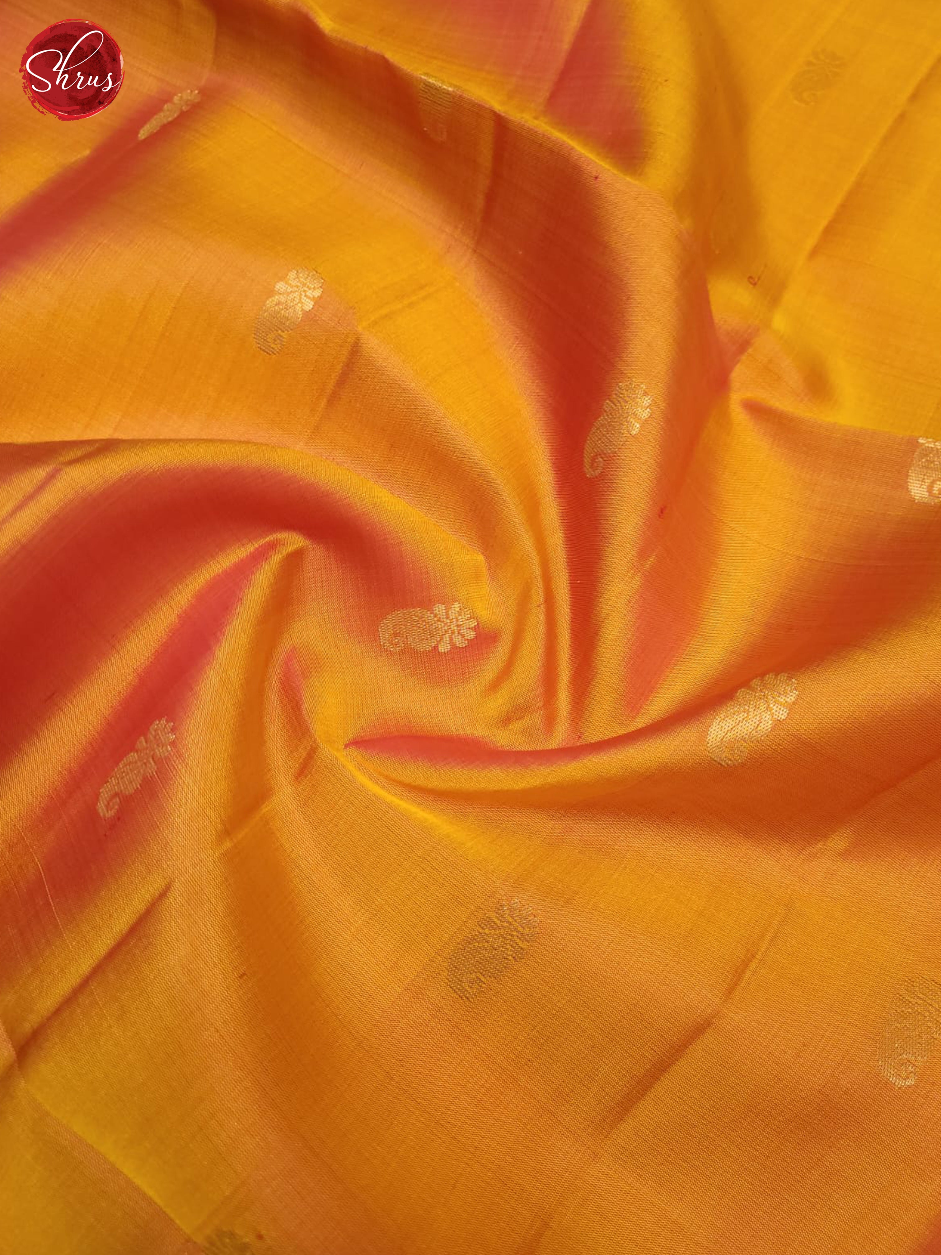 Mustard And Orange-Soft Silk Saree - Shop on ShrusEternity.com