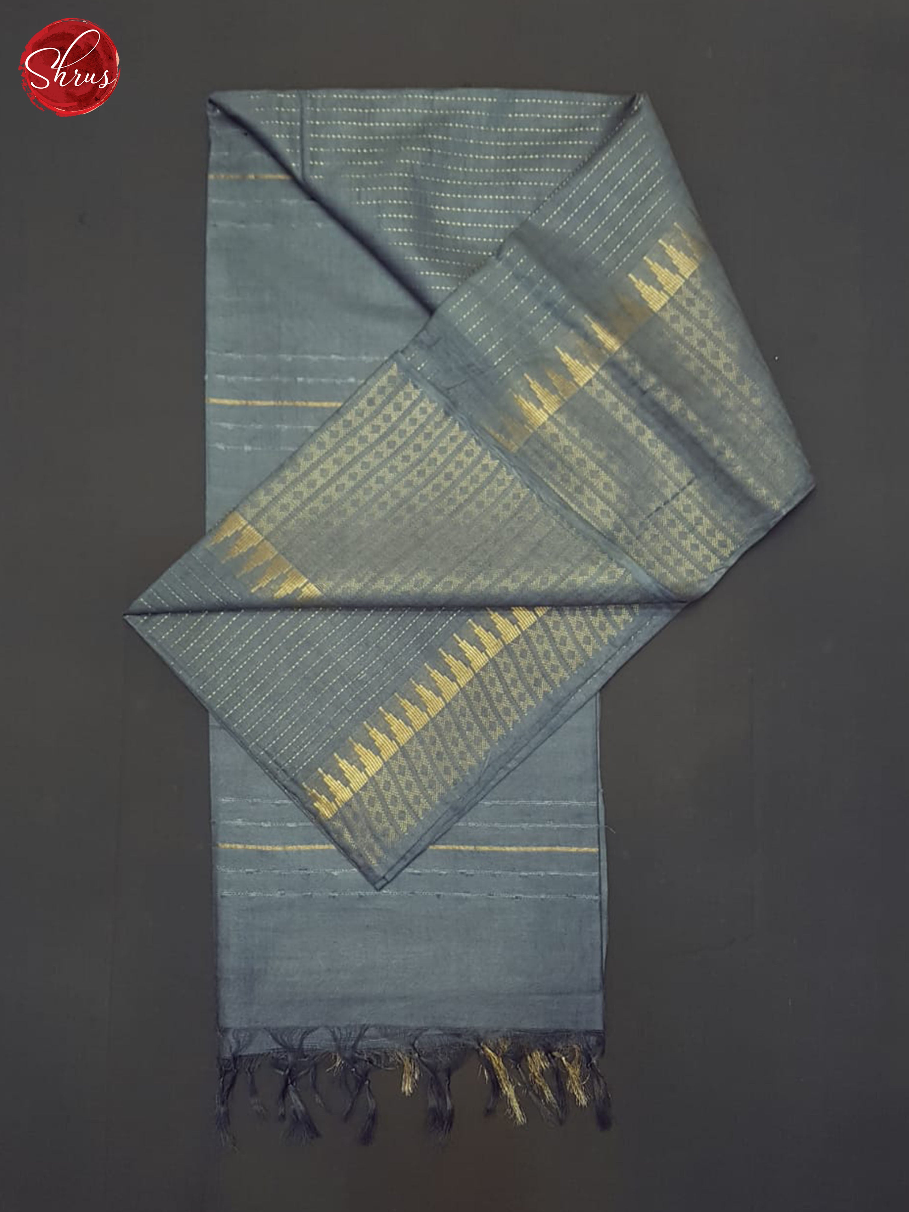 Grey(Single Tone)- Semi Tussar Saree - Shop on ShrusEternity.com
