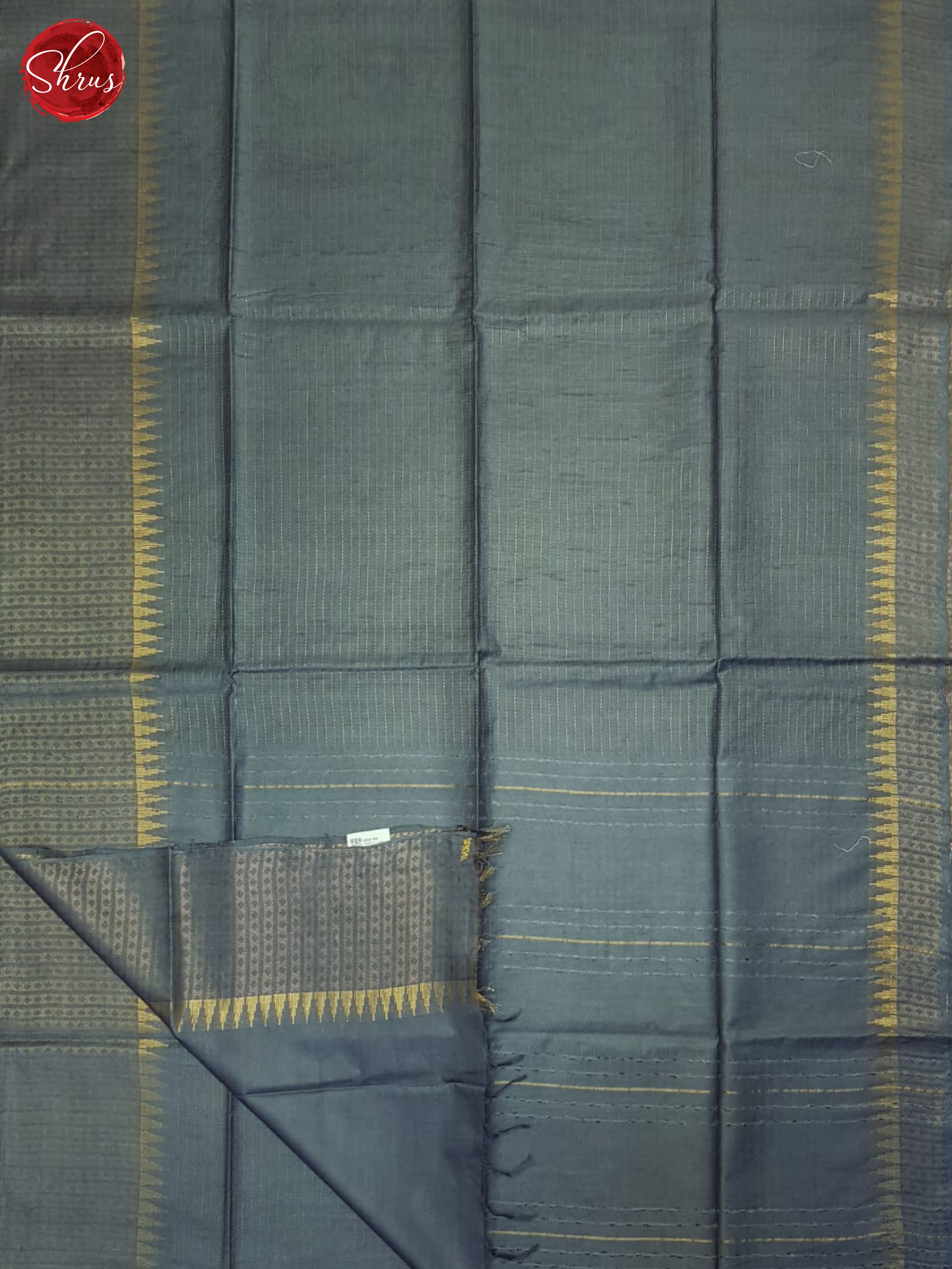 Grey(Single Tone)- Semi Tussar Saree - Shop on ShrusEternity.com