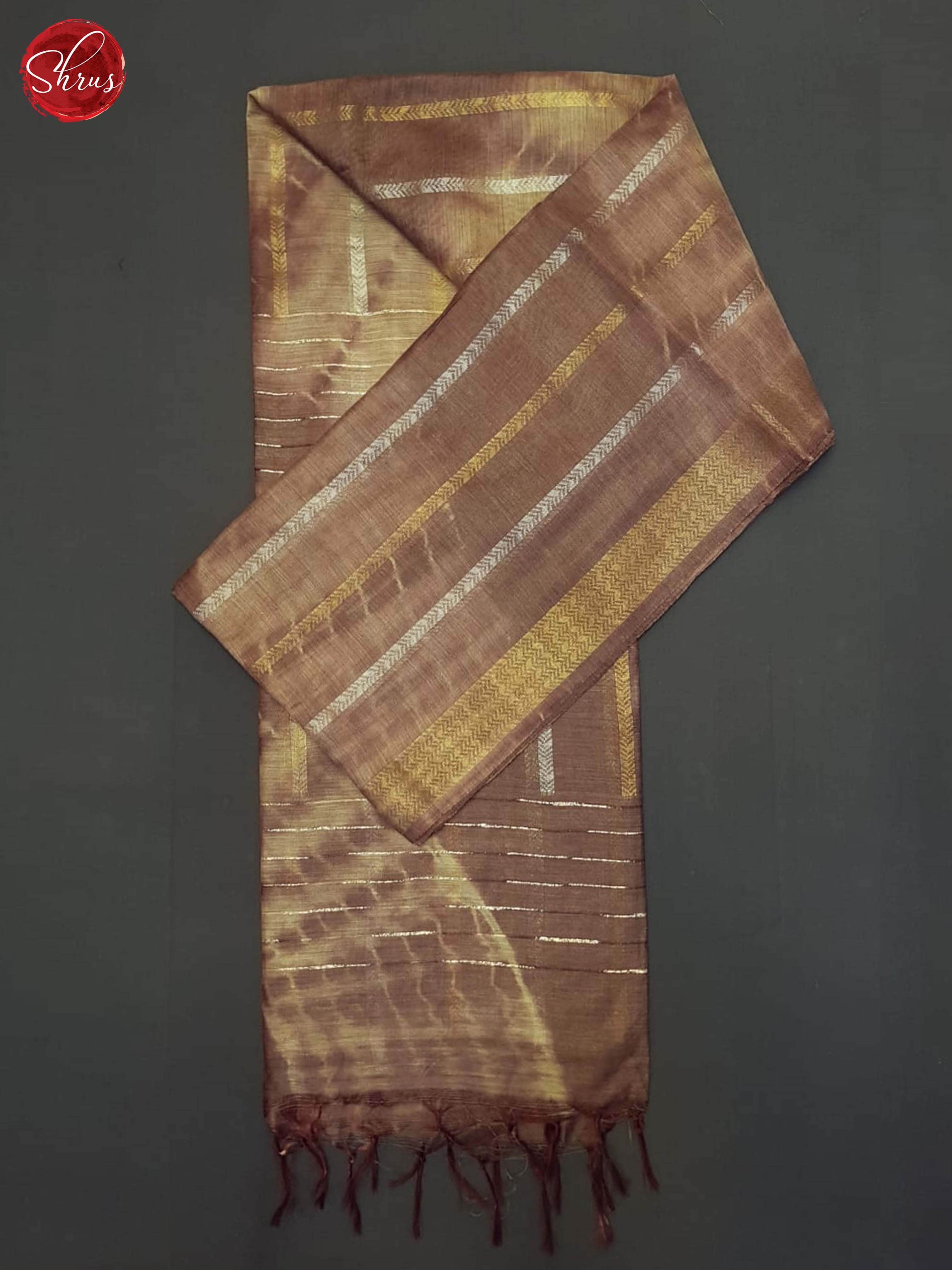 Brown & Beige - Semi Tussar Saree - Shop on ShrusEternity.com