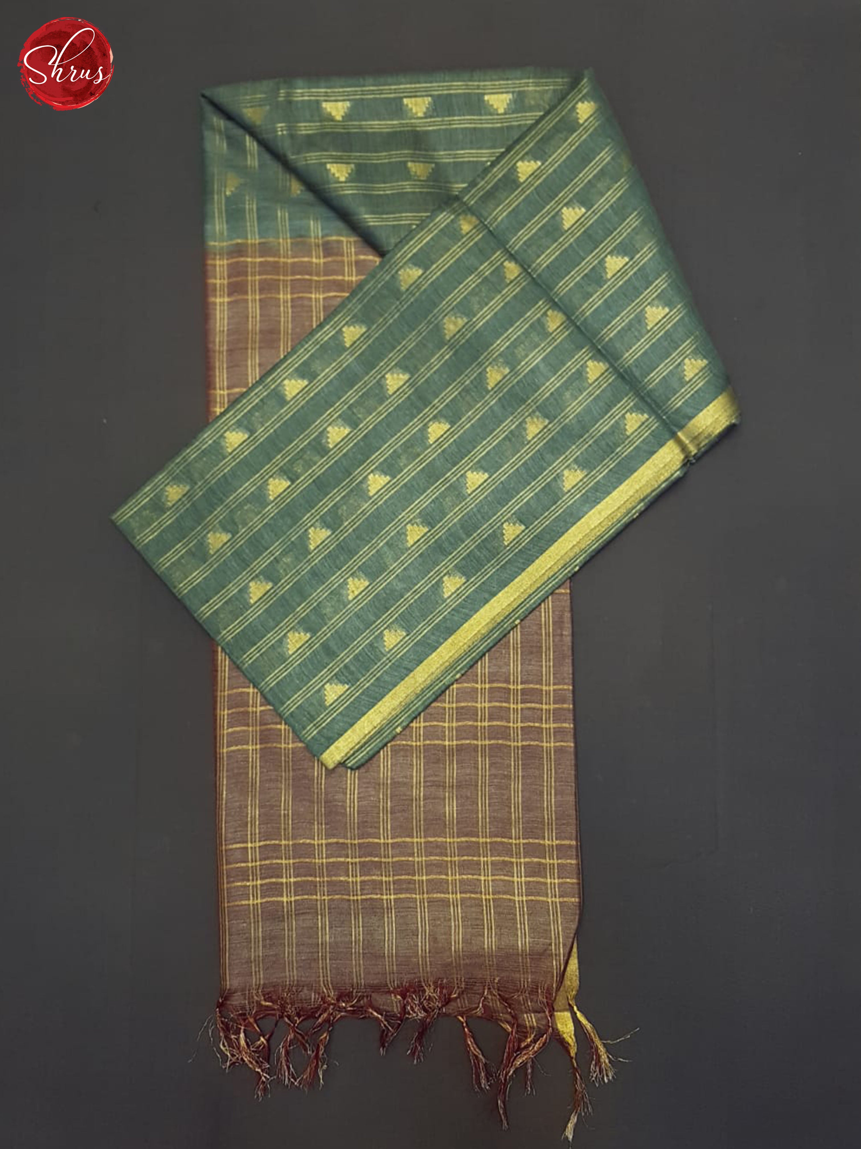 Green And Brown- Semi Tussar Saree - Shop on ShrusEternity.com