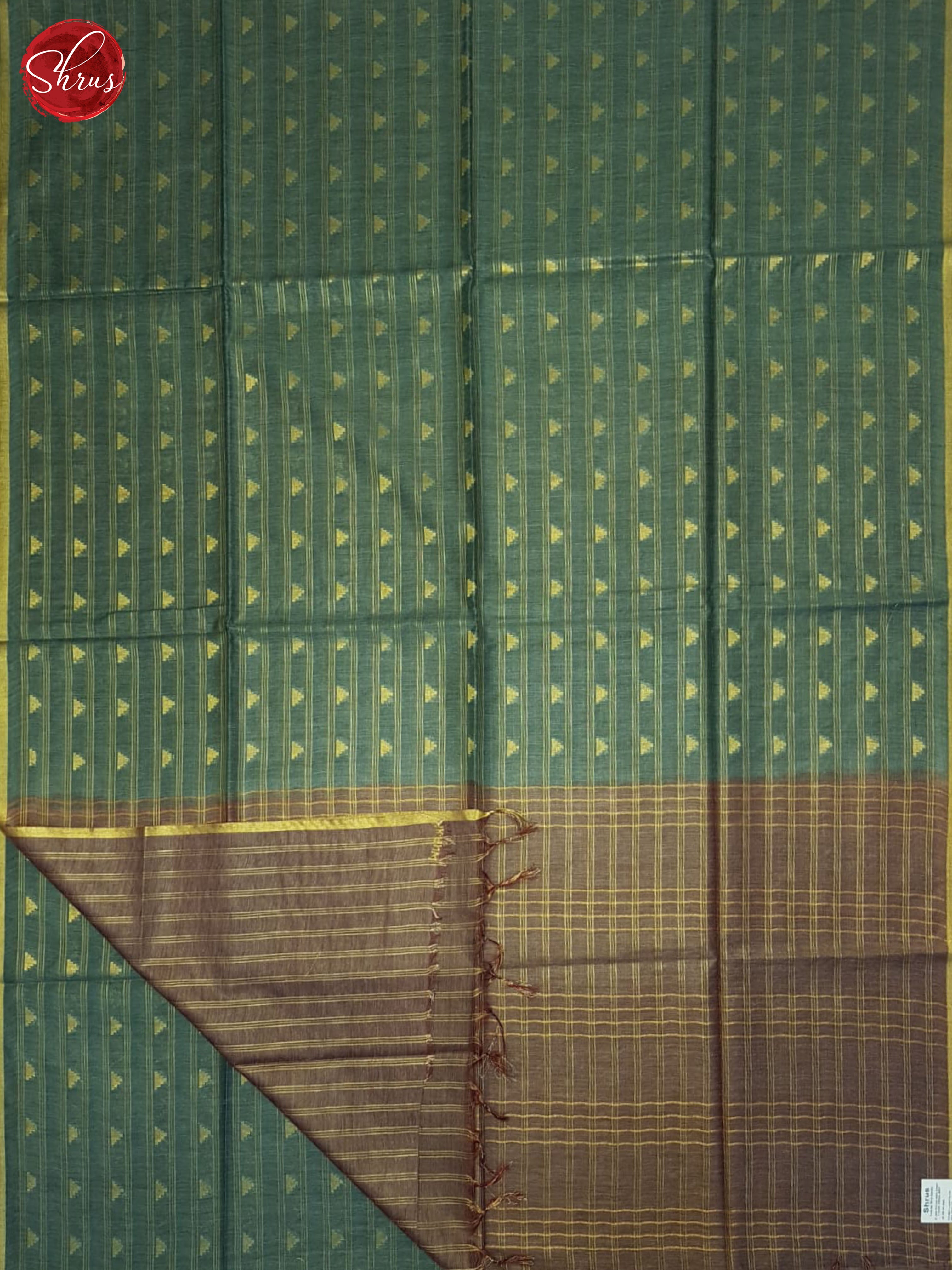 Green And Brown- Semi Tussar Saree - Shop on ShrusEternity.com