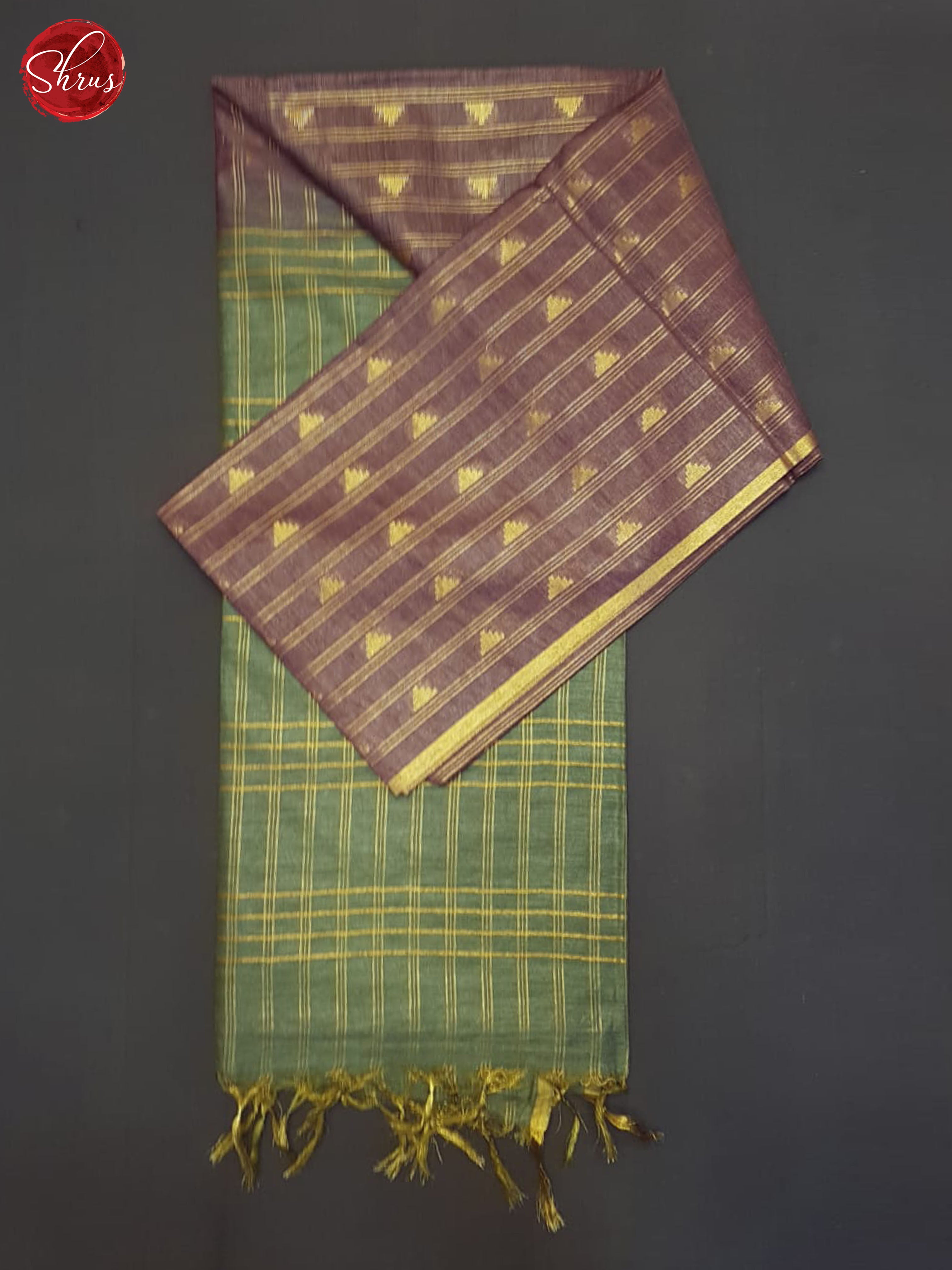 Wine And Green- Semi Tussar Saree - Shop on ShrusEternity.com