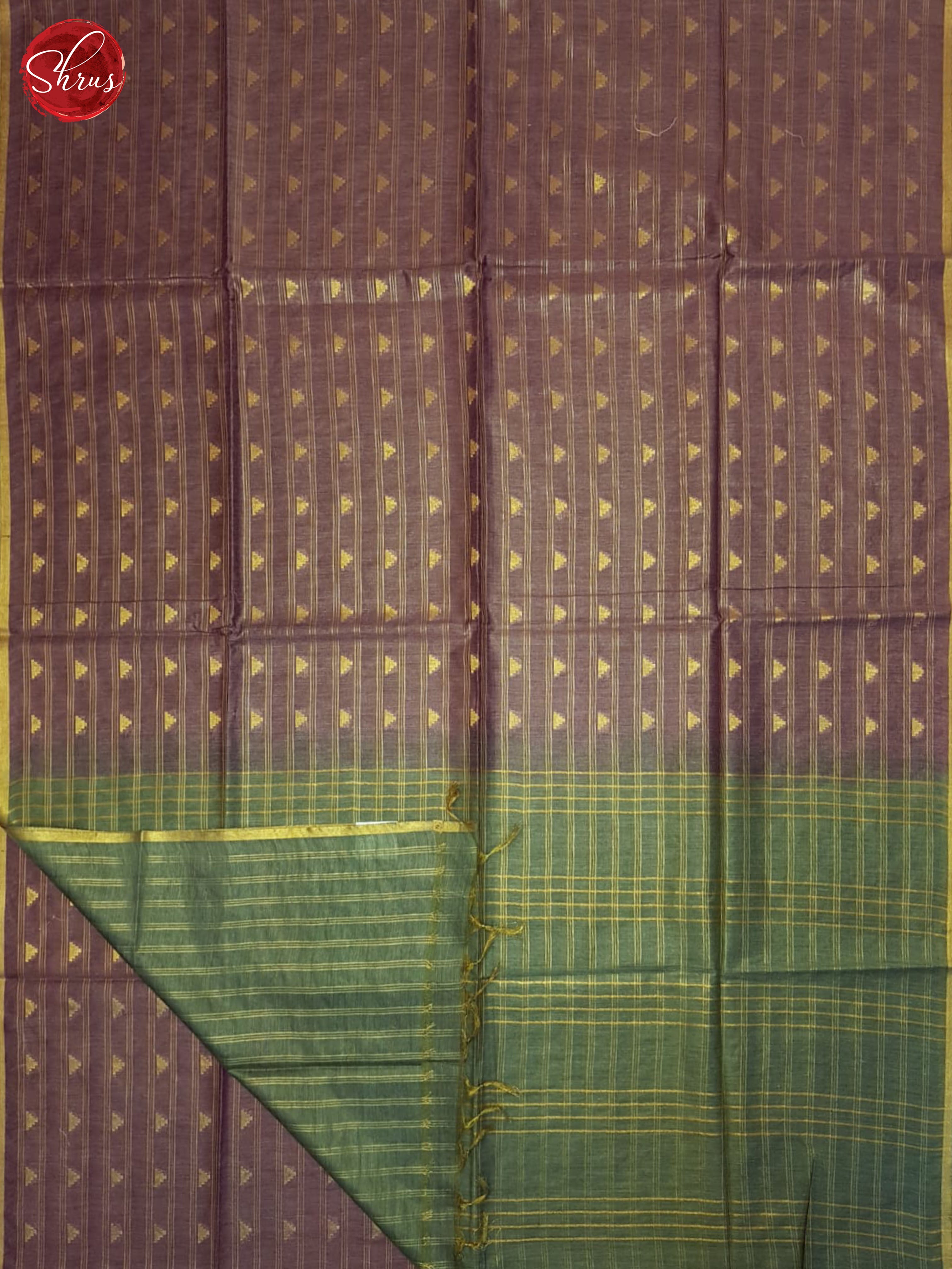 Wine And Green- Semi Tussar Saree - Shop on ShrusEternity.com