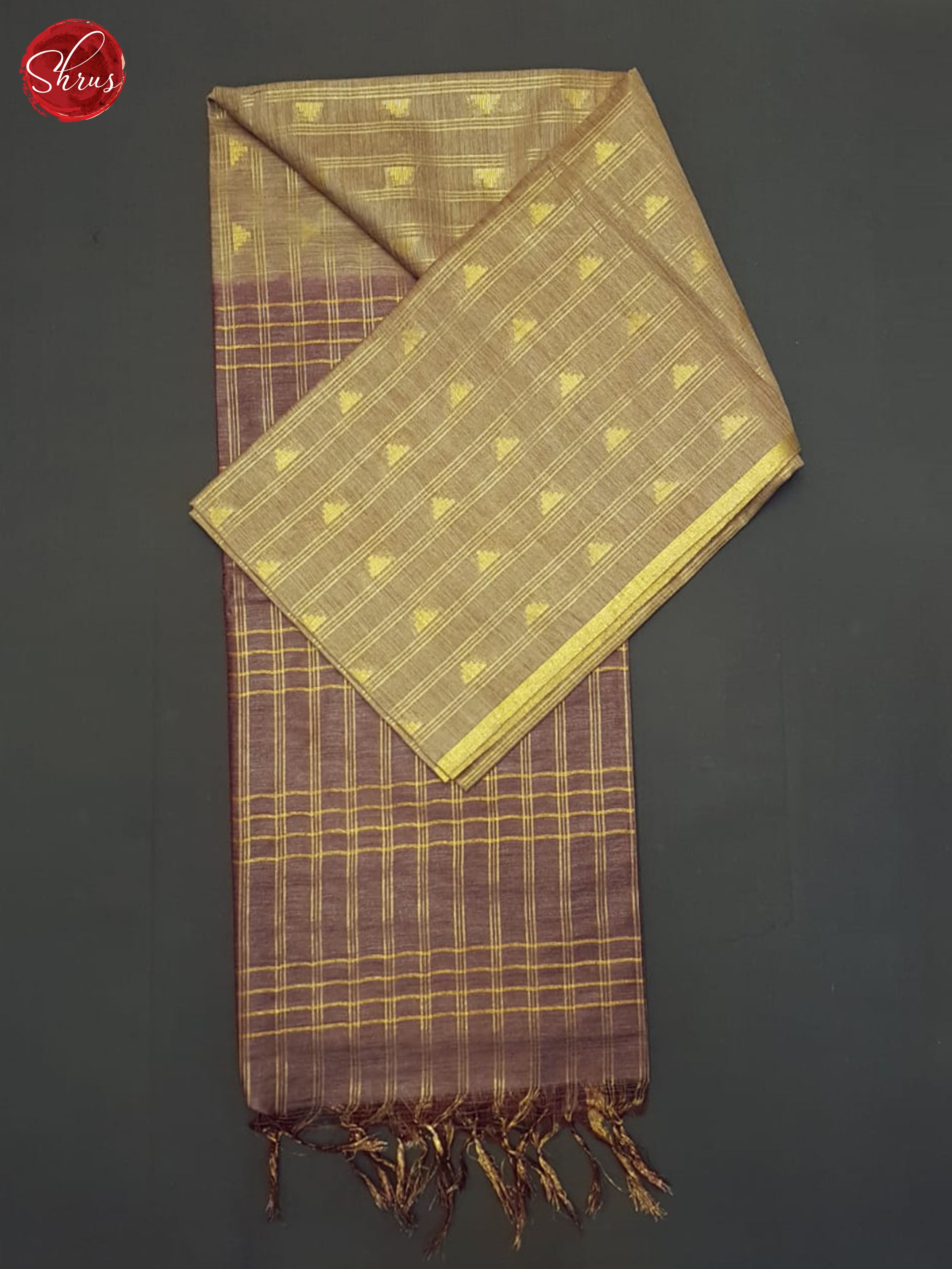 Brown And Dusty Wine- Semi Tussar Saree - Shop on ShrusEternity.com