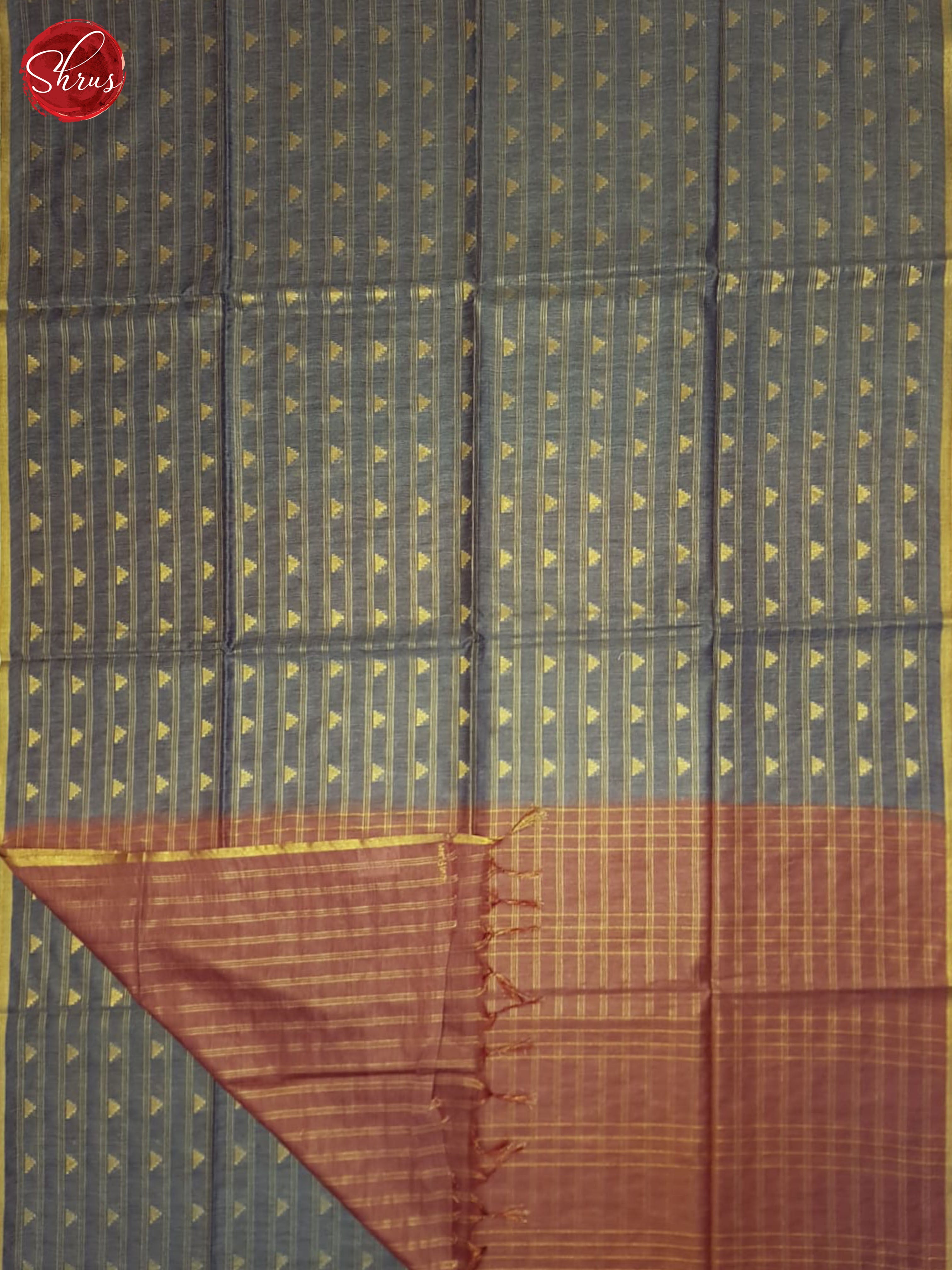 Grey And Maroon - Semi Tussar Saree - Shop on ShrusEternity.com