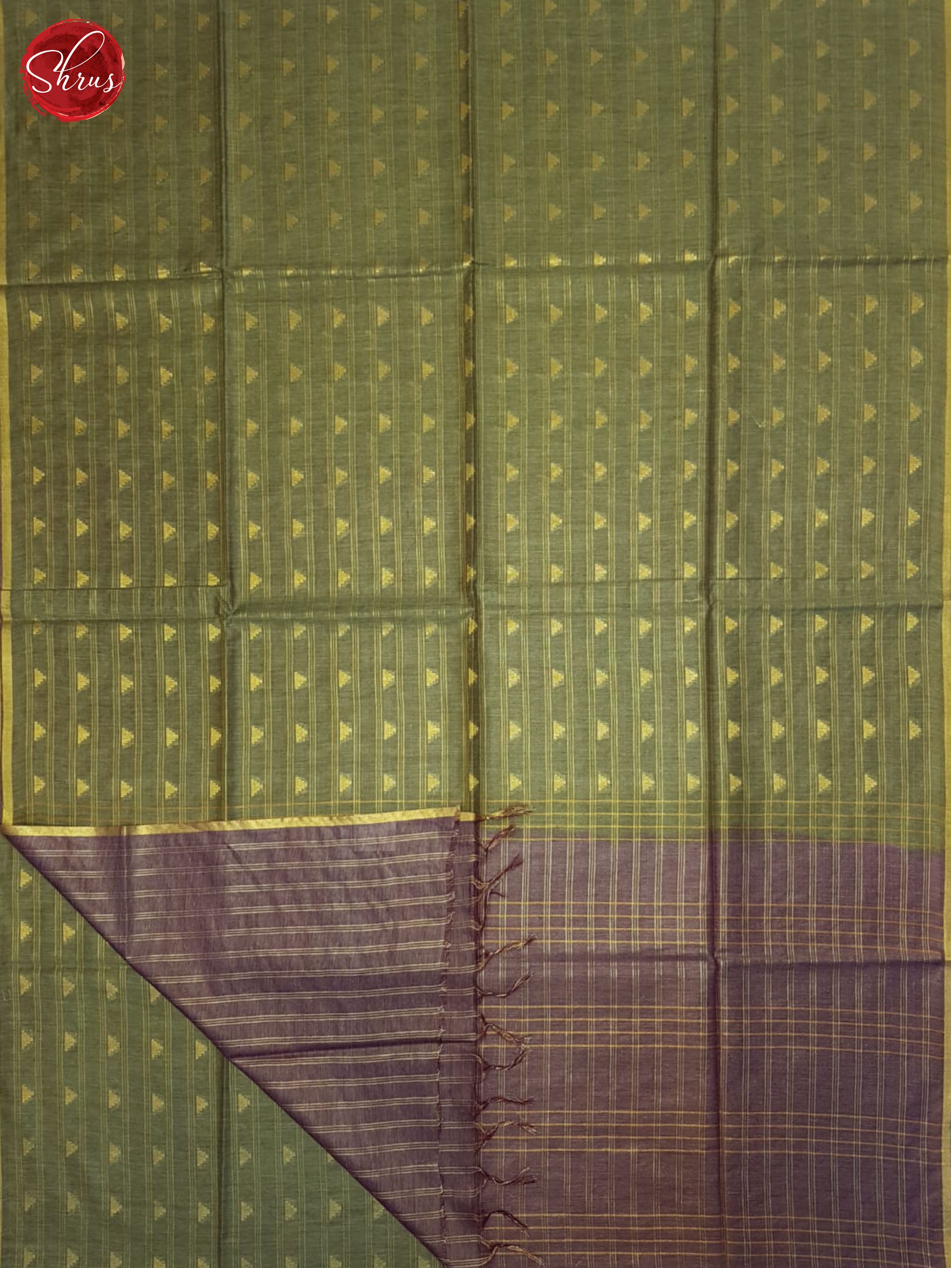 Green And Wine- Semi Tussar Saree - Shop on ShrusEternity.com