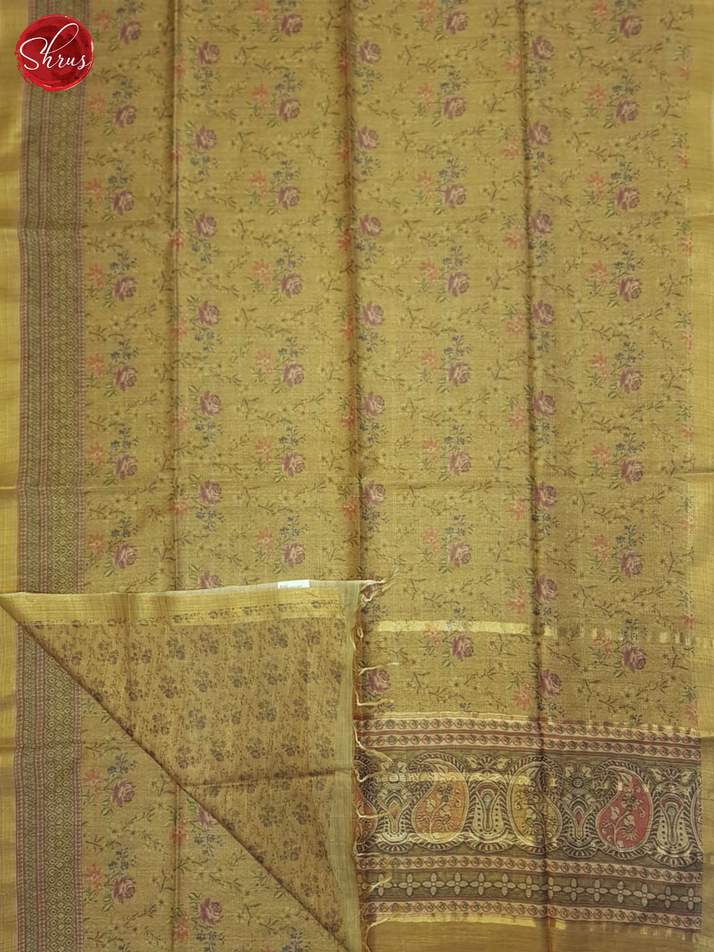 Mustard(Single Tone)- Semi Tussar Saree - Shop on ShrusEternity.com