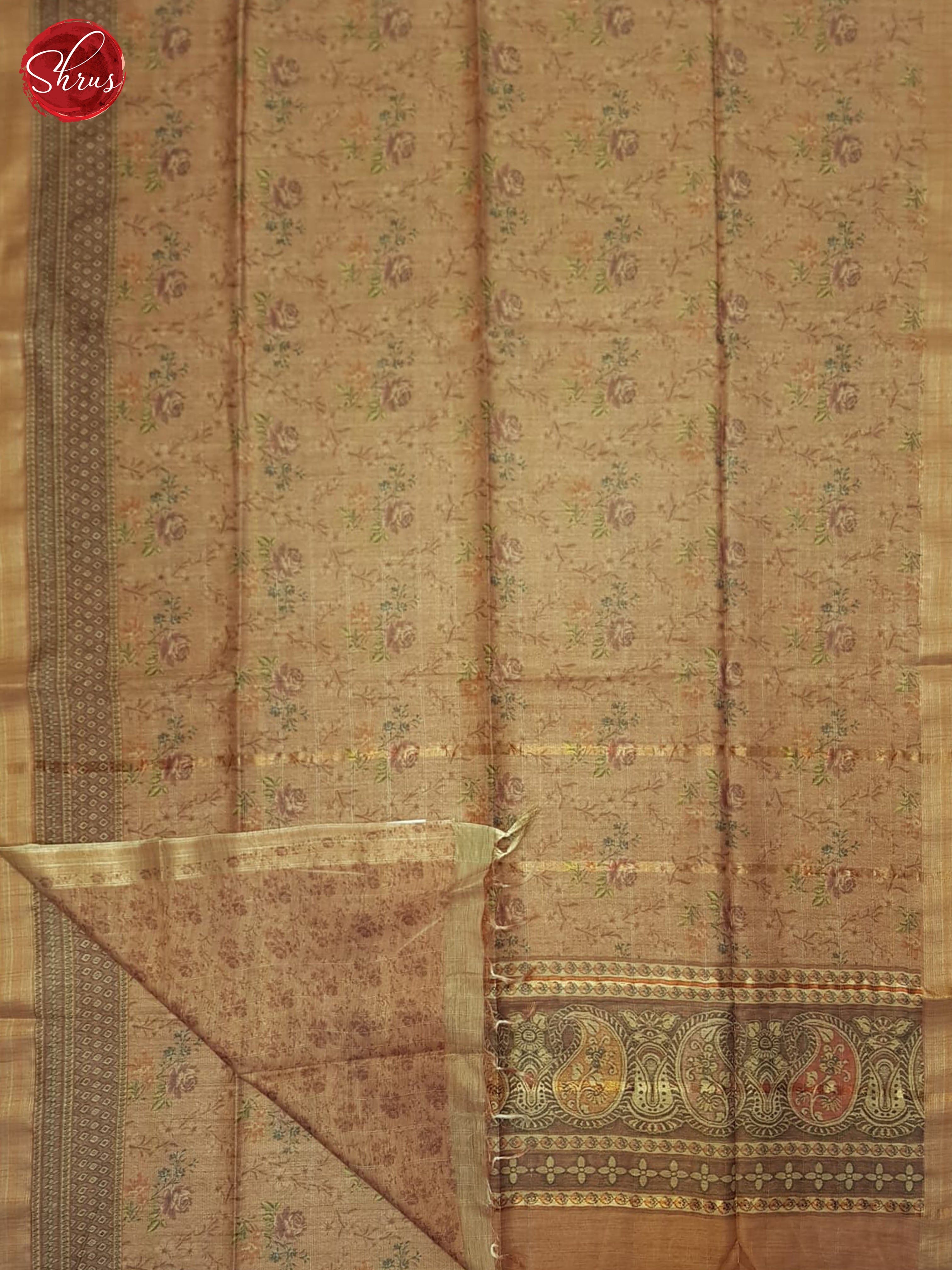 Brown(Single Tone)- Semi Tussar Saree - Shop on ShrusEternity.com