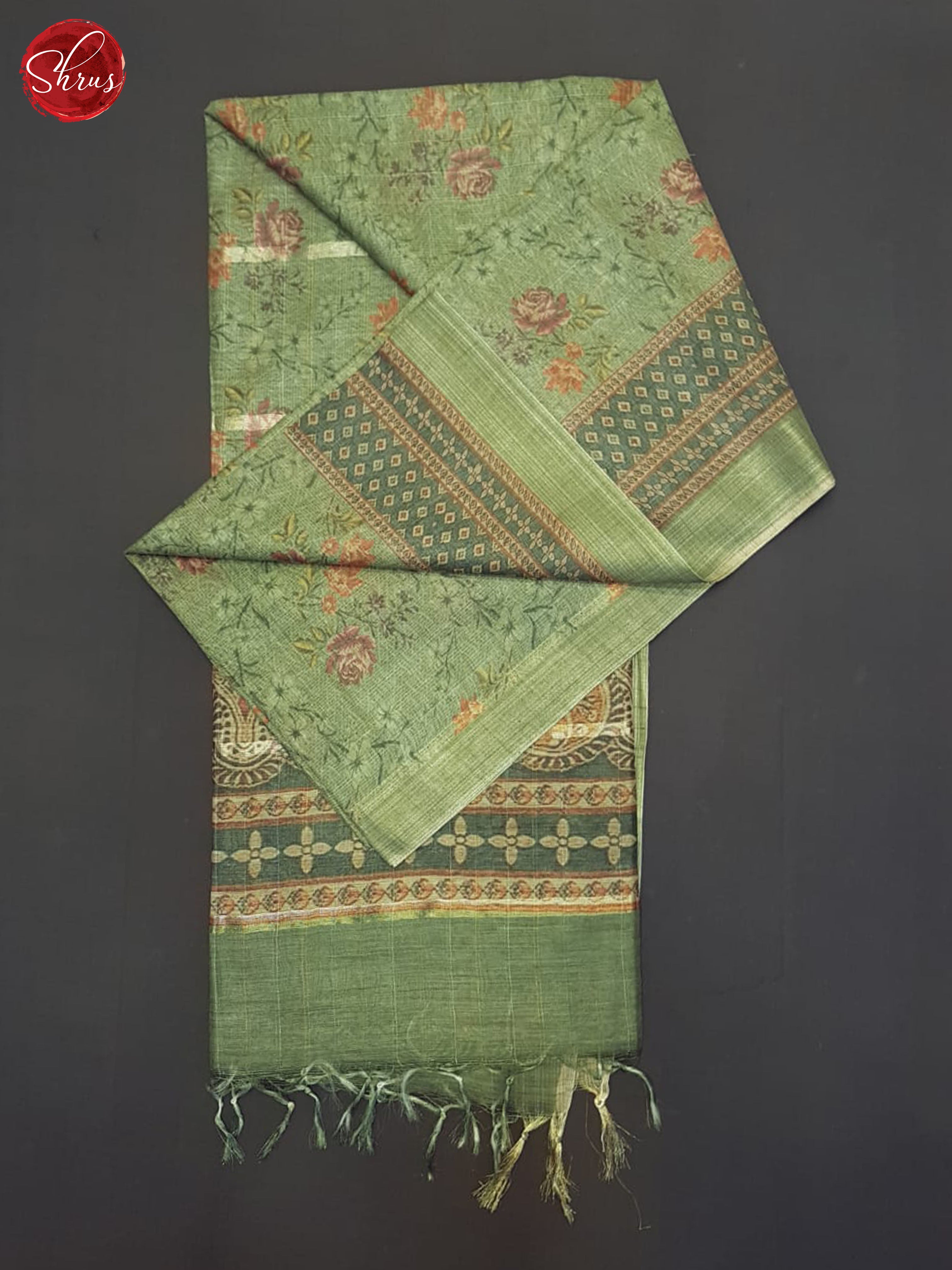 Green(Single Tone)- Semi Tussar Saree - Shop on ShrusEternity.com