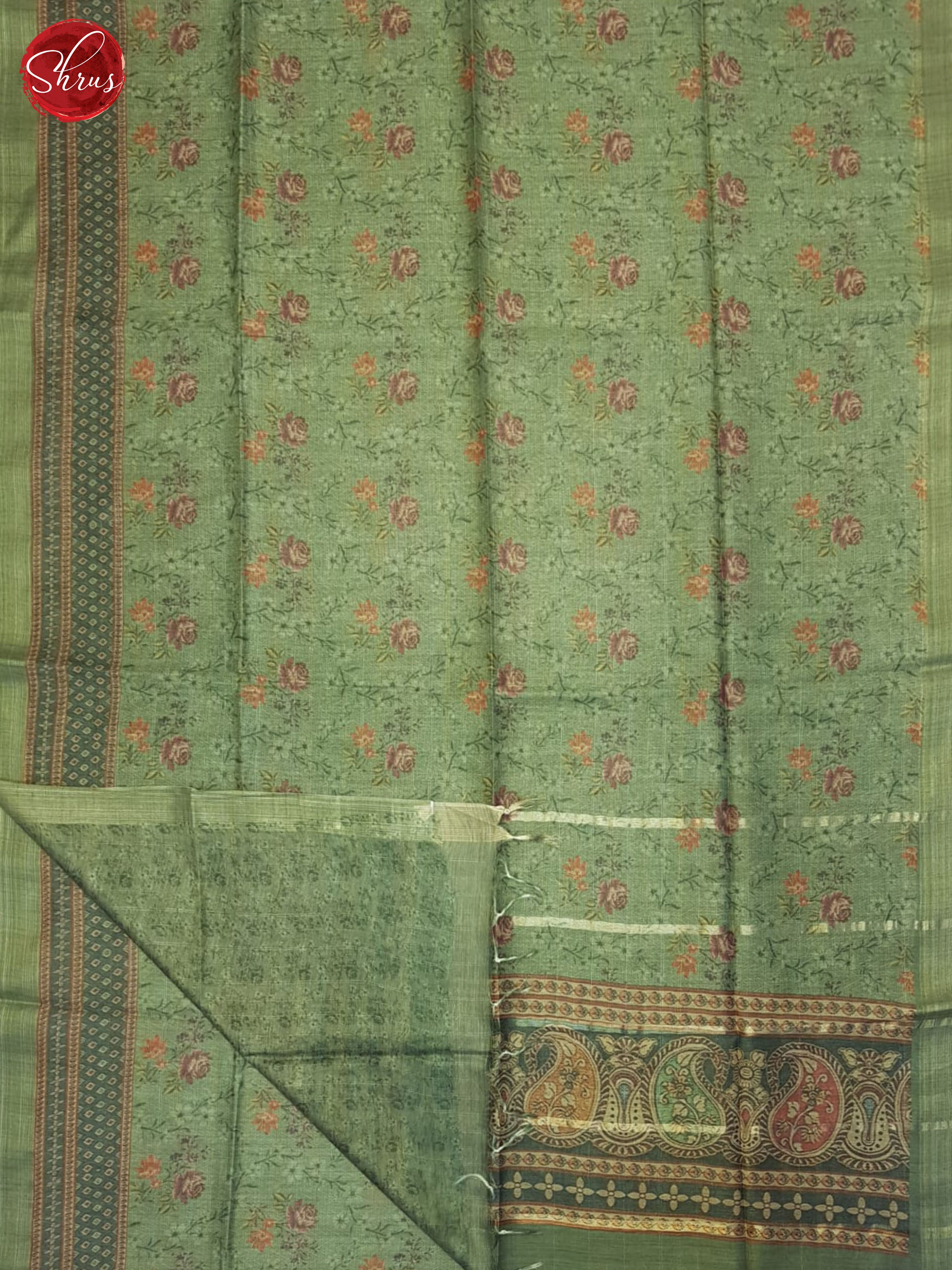 Green(Single Tone)- Semi Tussar Saree - Shop on ShrusEternity.com