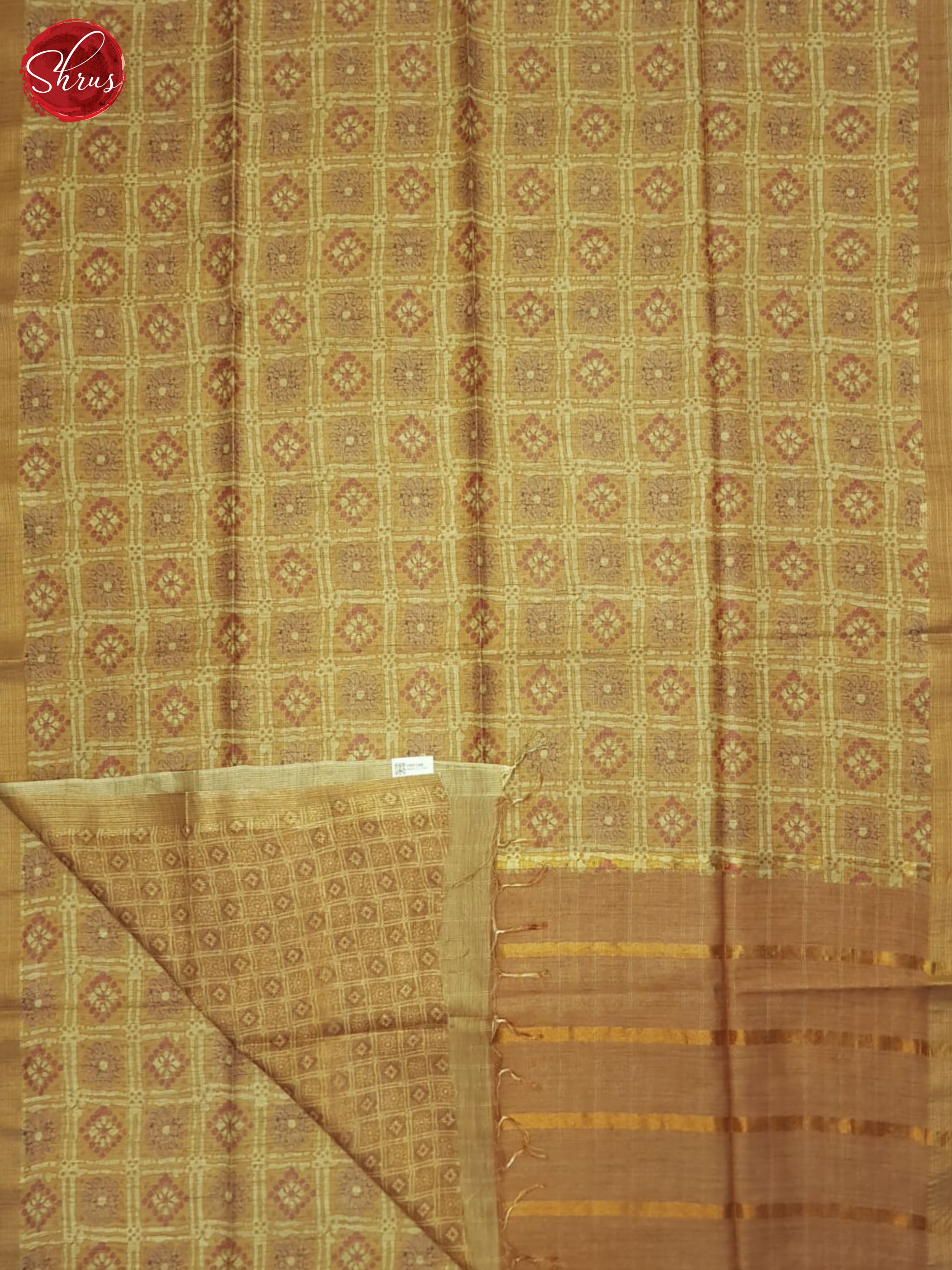 Beige And Brown- Semi Tussar Saree - Shop on ShrusEternity.com
