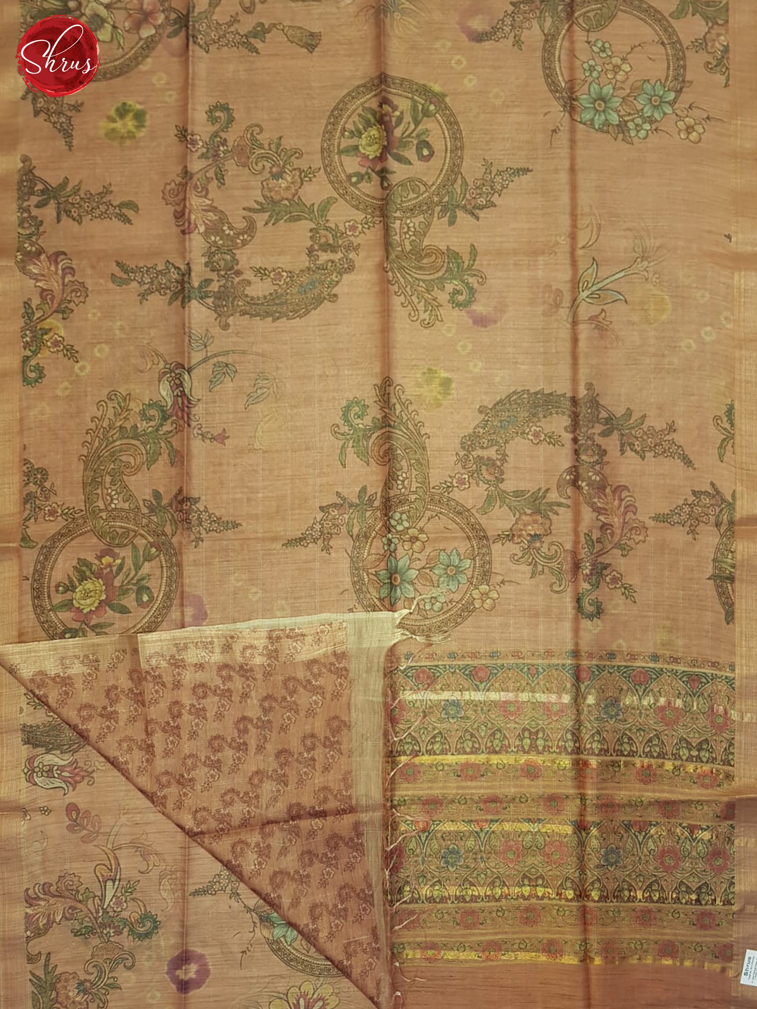 Brick(Single tone)-Semi tussar saree - Shop on ShrusEternity.com