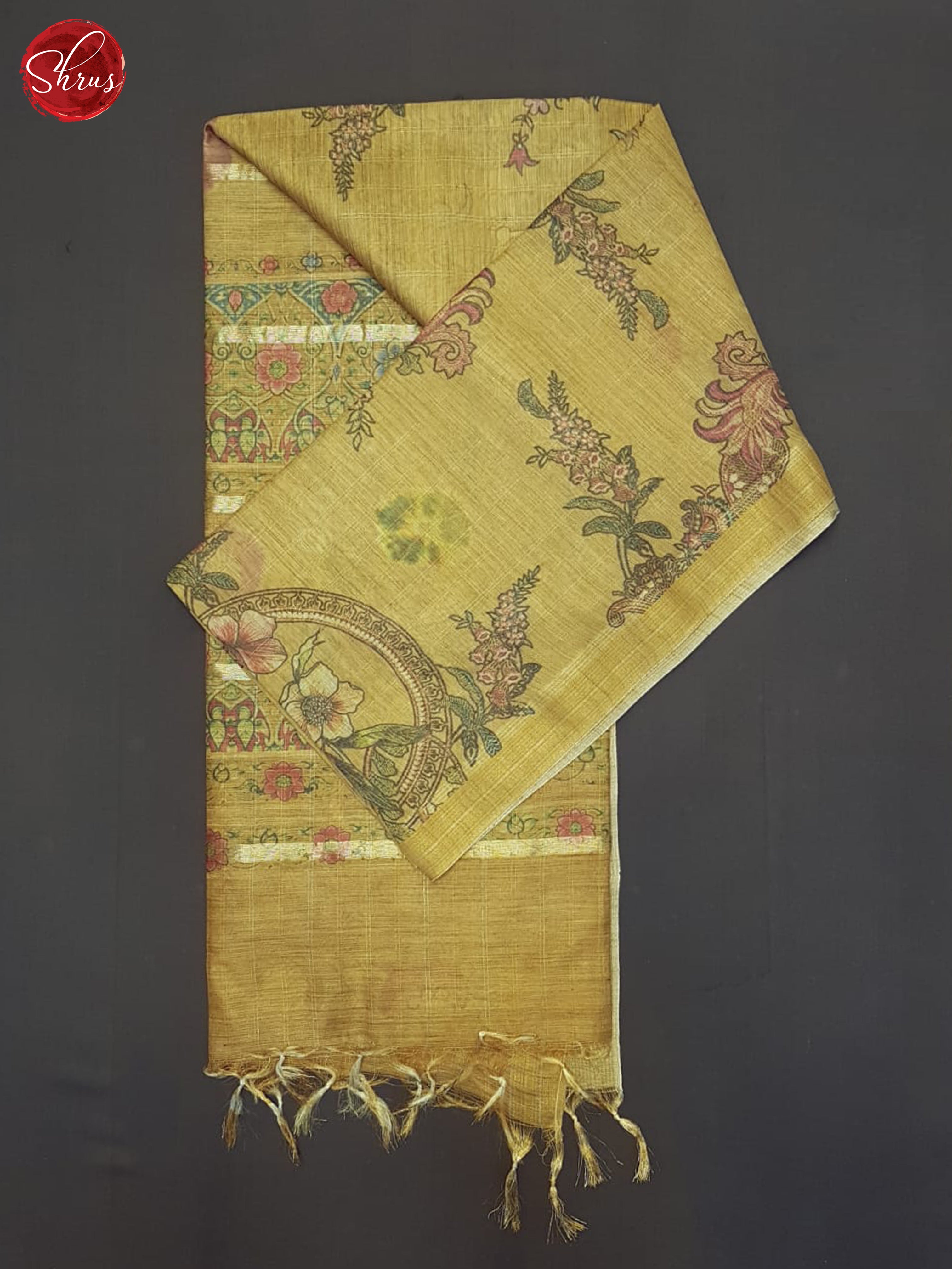 Mustard(Single tone)-Semi Tussar saree - Shop on ShrusEternity.com