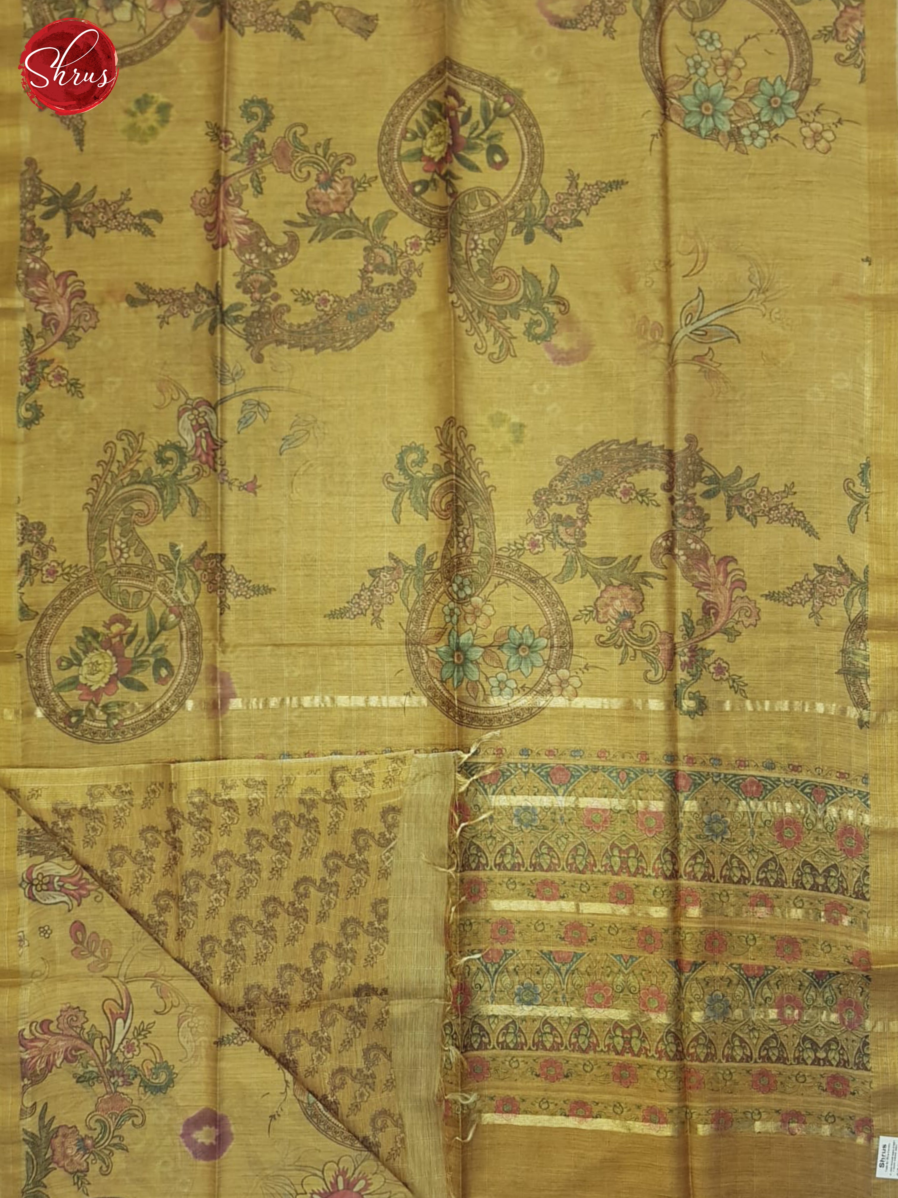 Mustard(Single tone)-Semi Tussar saree - Shop on ShrusEternity.com