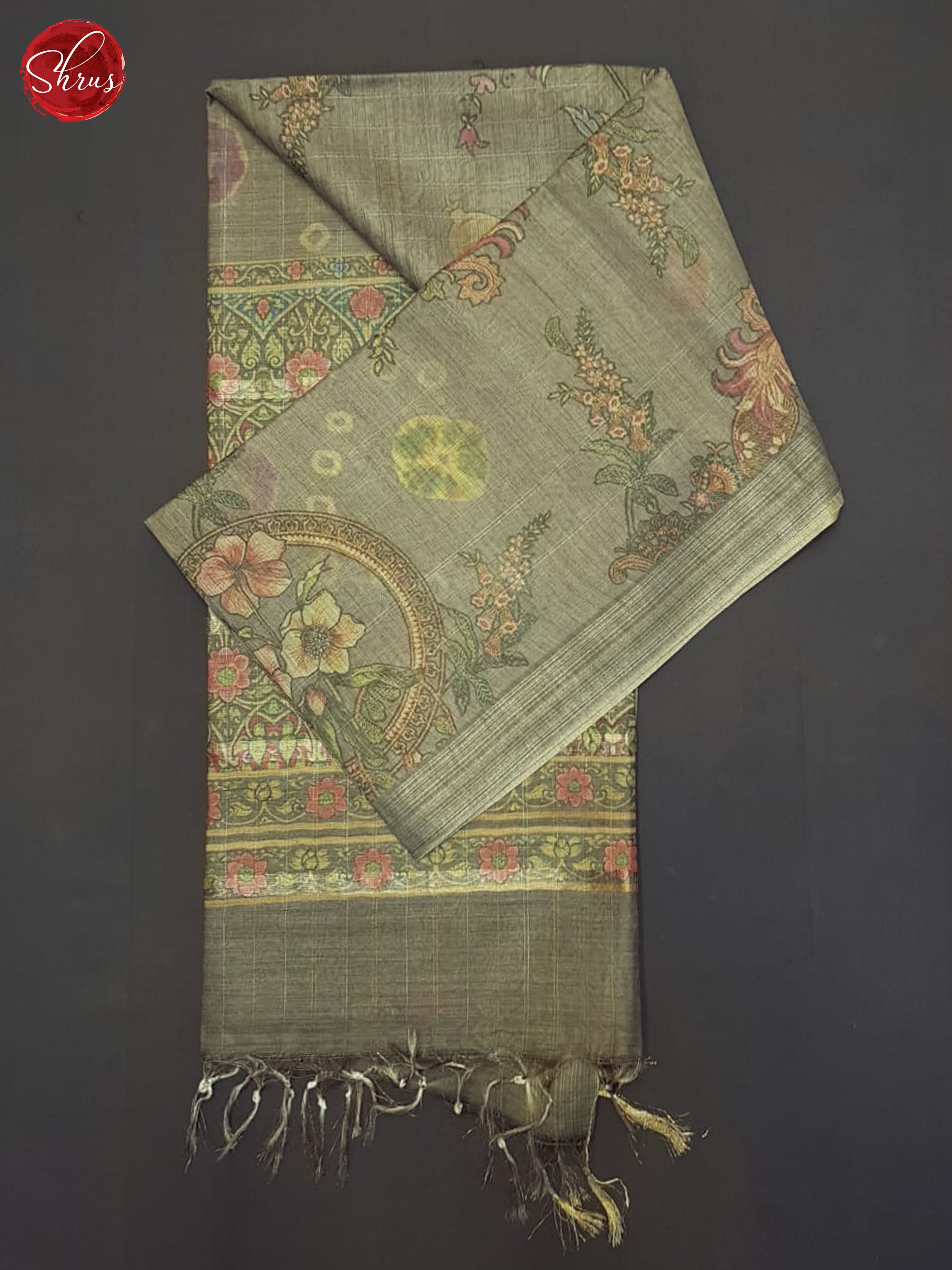 Grey(single tone)-Semi tussar saree - Shop on ShrusEternity.com