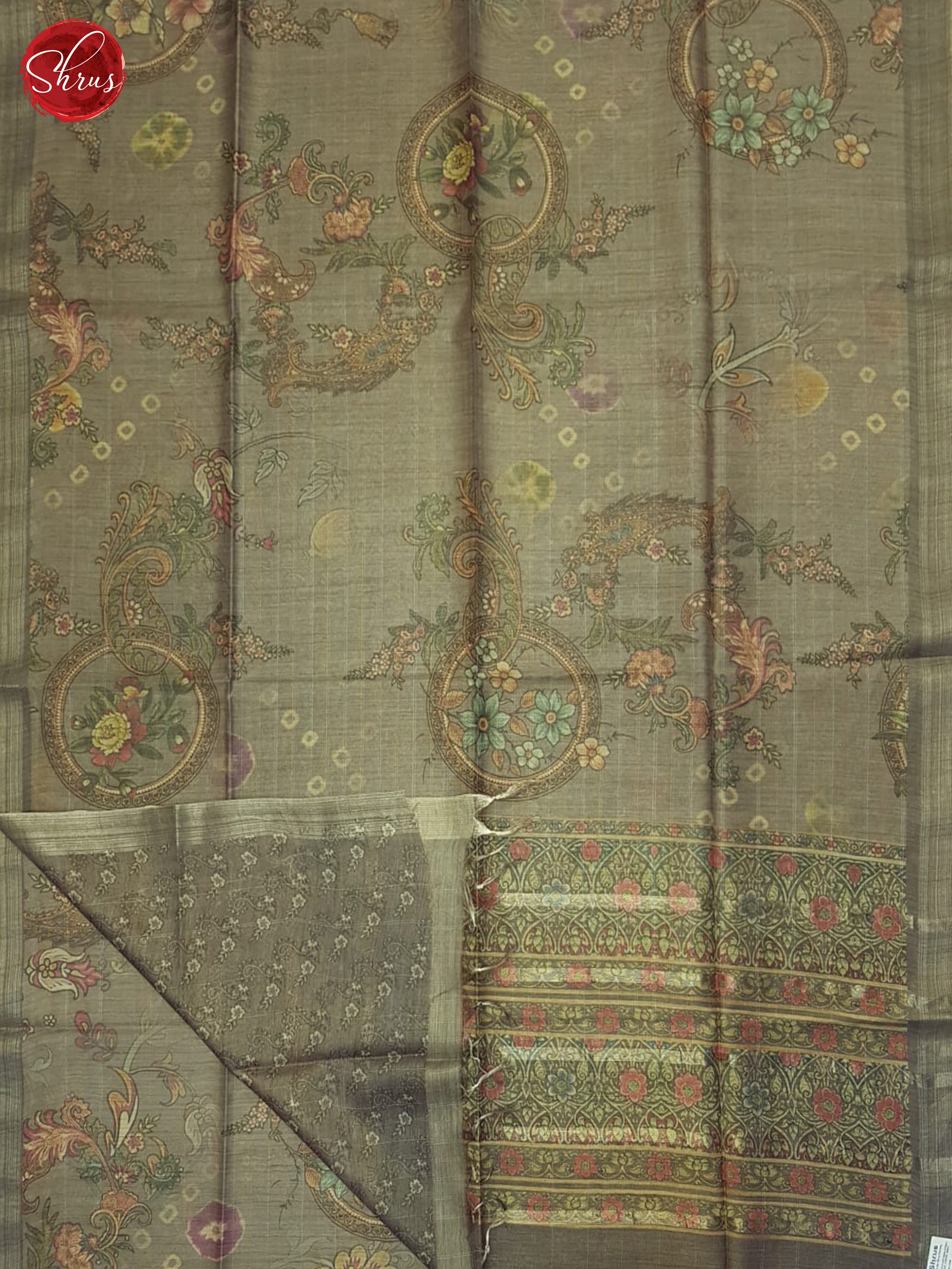 Grey(single tone)-Semi tussar saree - Shop on ShrusEternity.com