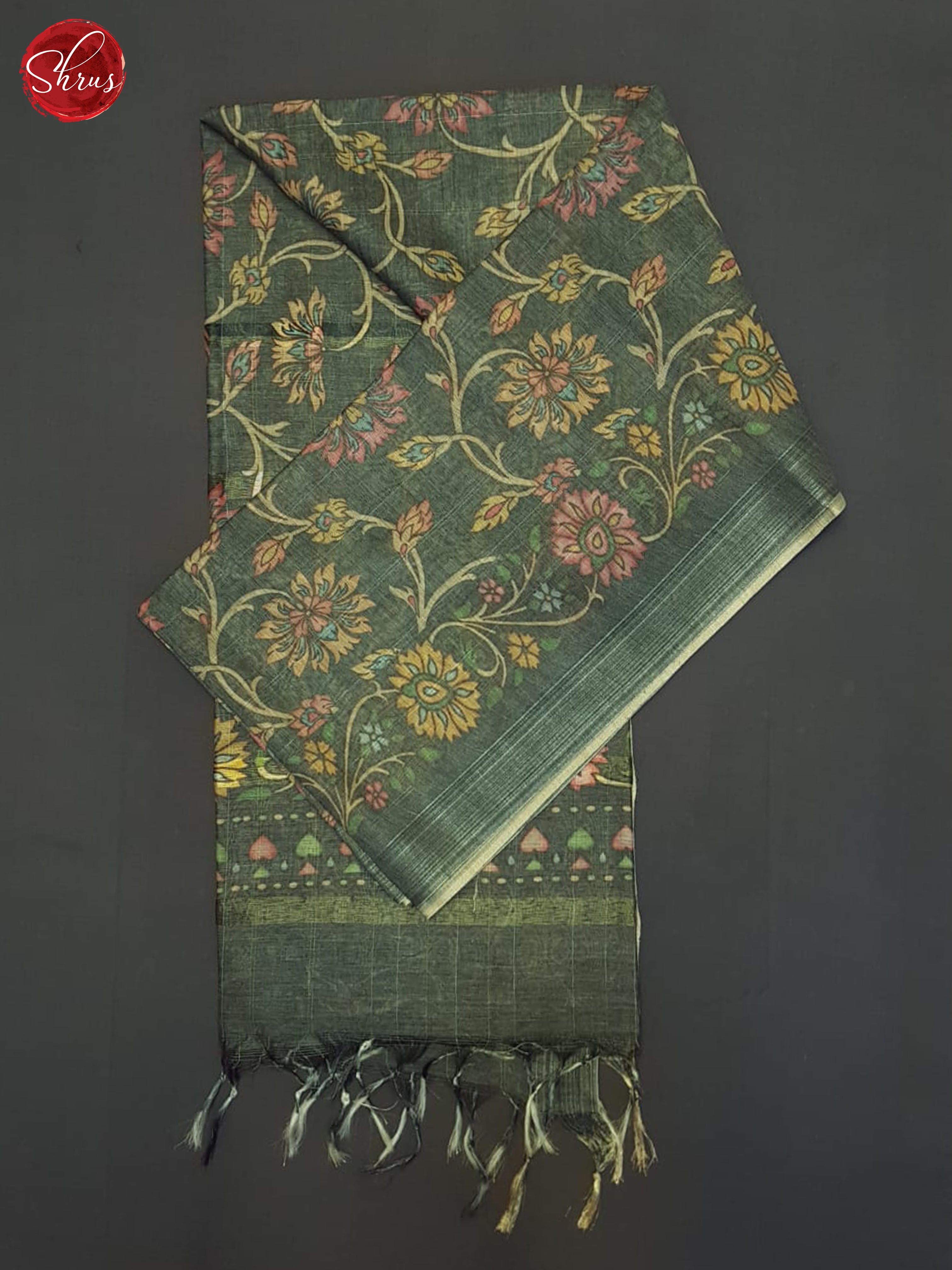 Grey(Single Tone)- Semi Tussar Saree - Shop on ShrusEternity.com