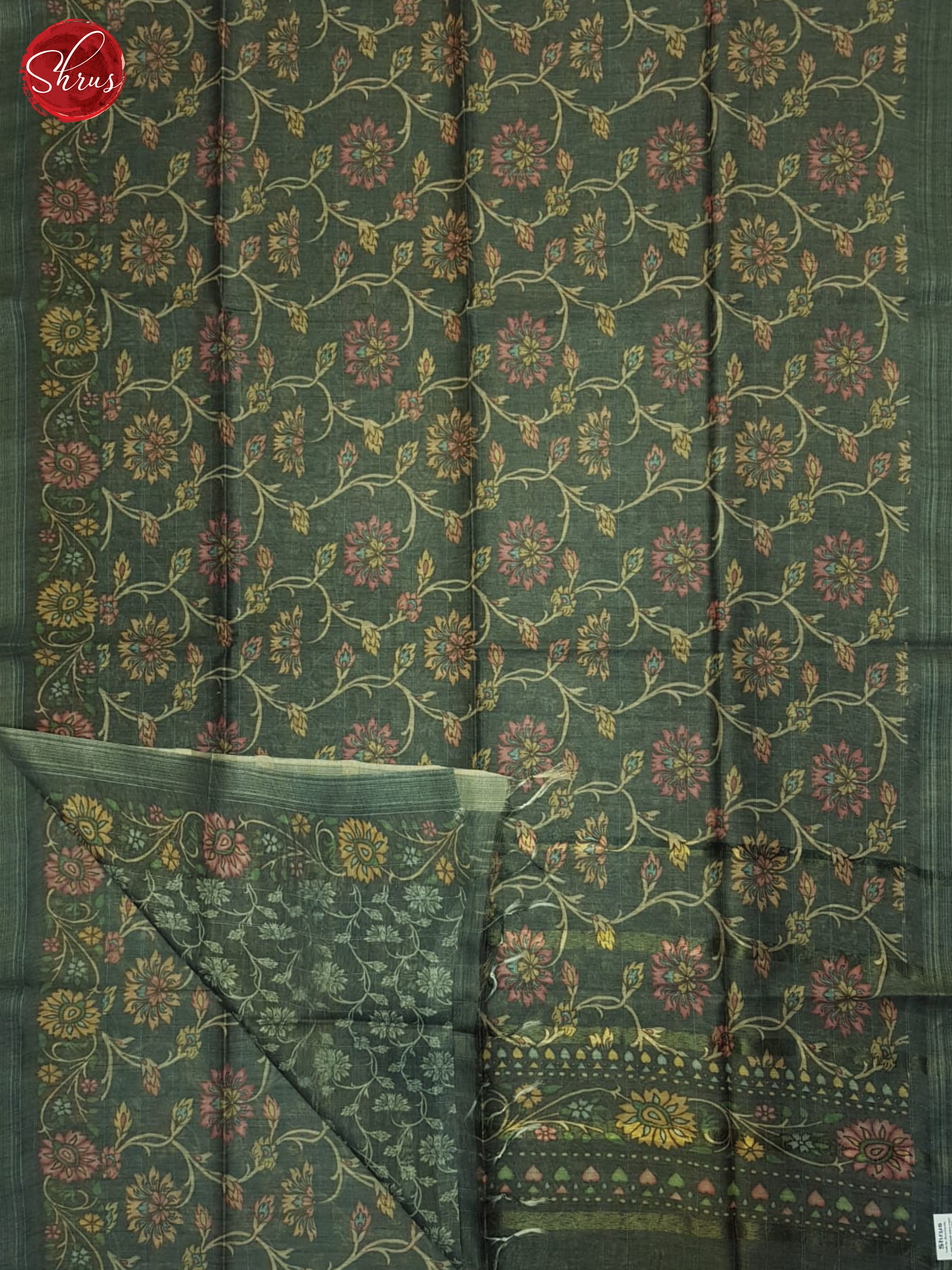 Grey(Single Tone)- Semi Tussar Saree - Shop on ShrusEternity.com