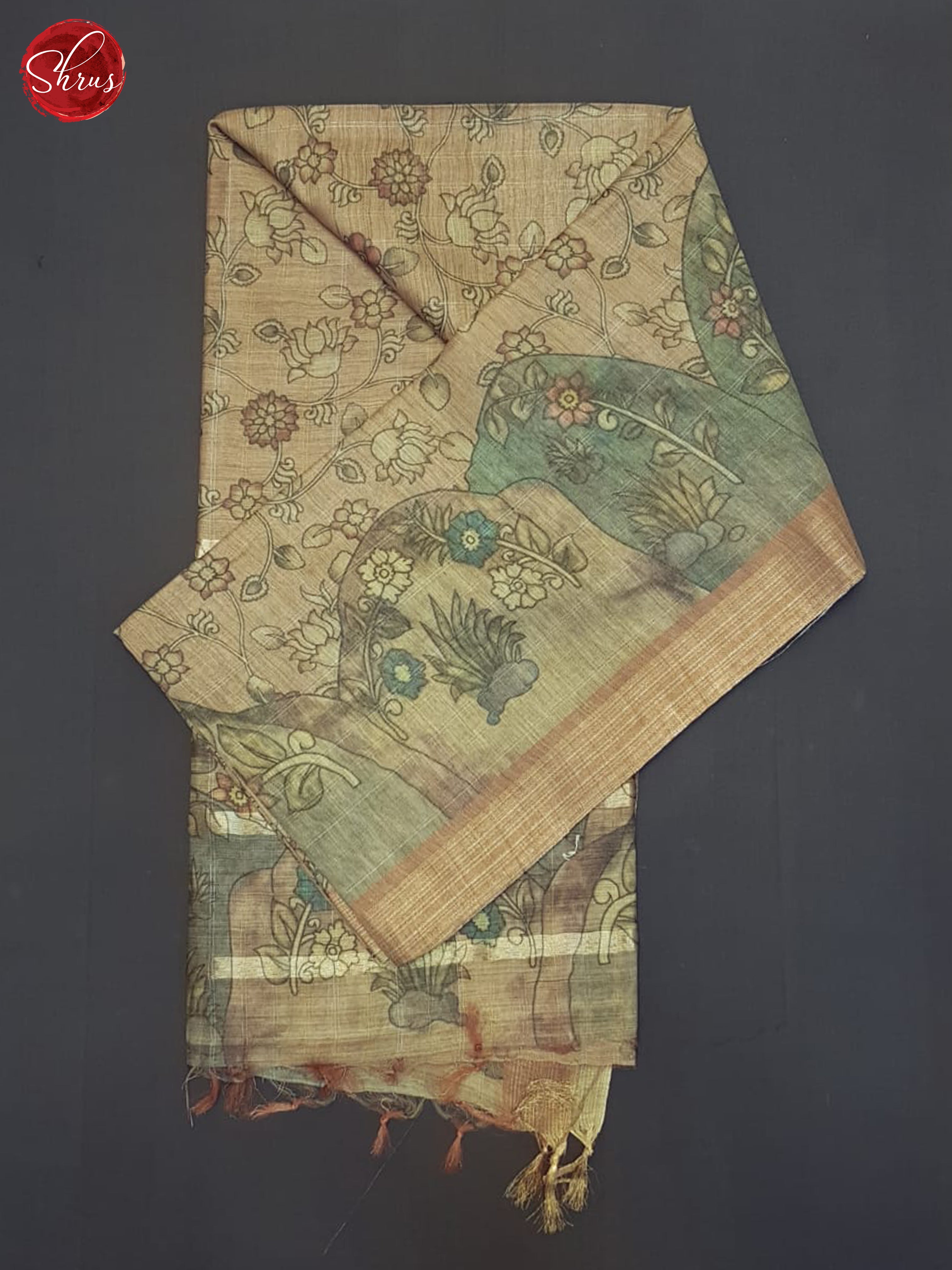 Brown(Single tone)-Semi tussar saree - Shop on ShrusEternity.com