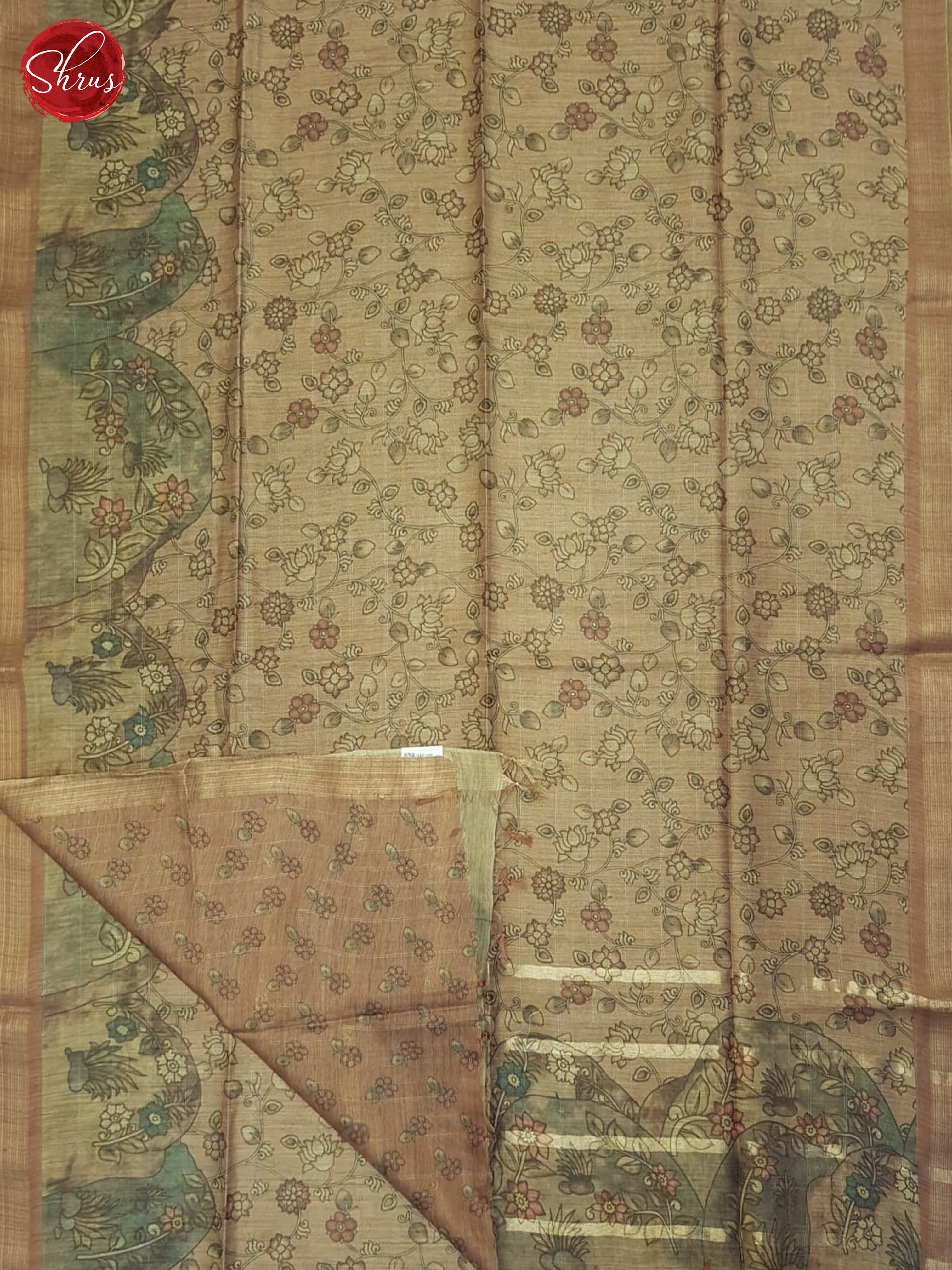 Brown(Single tone)-Semi tussar saree - Shop on ShrusEternity.com